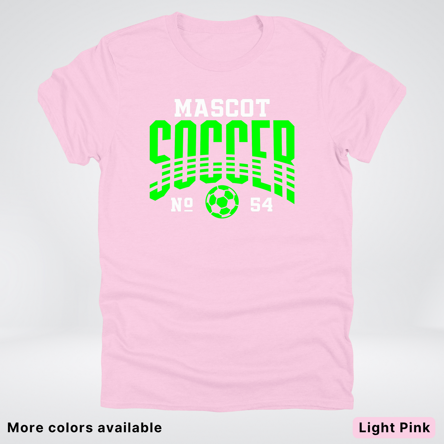 Custom Mascot & Number – Green Design 08 - Soccer T-Shirt