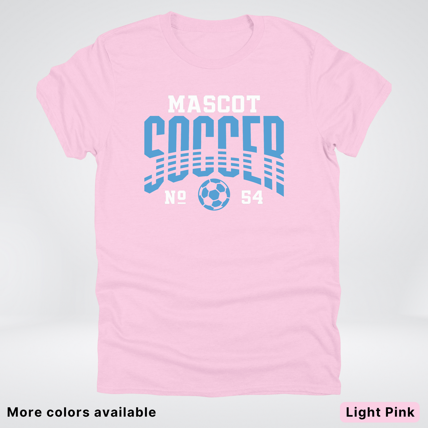 Custom Mascot & Number – Light Blue Design 10 - Soccer T-Shirt