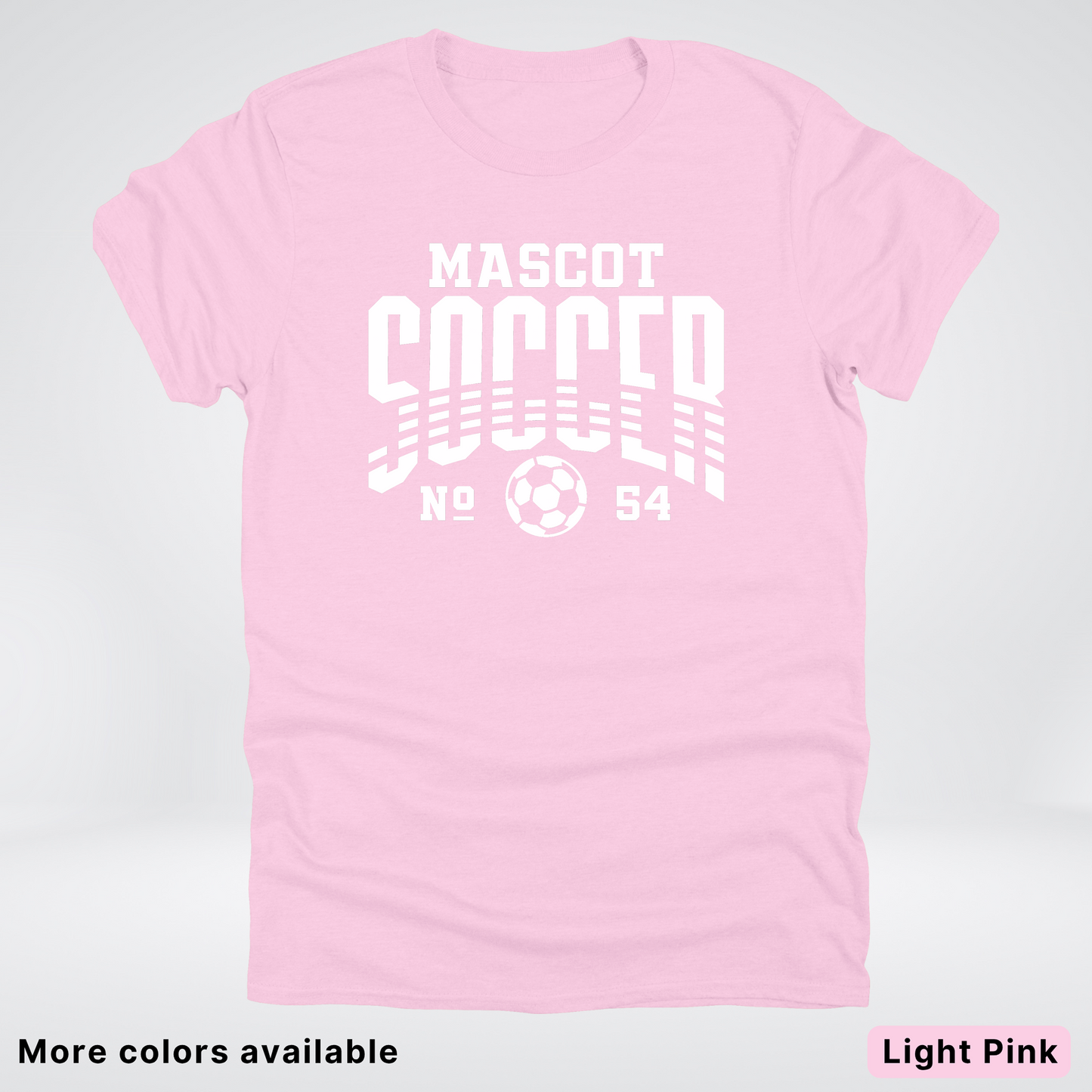 Custom Mascot & Number – White Design 12 - Soccer T-Shirt