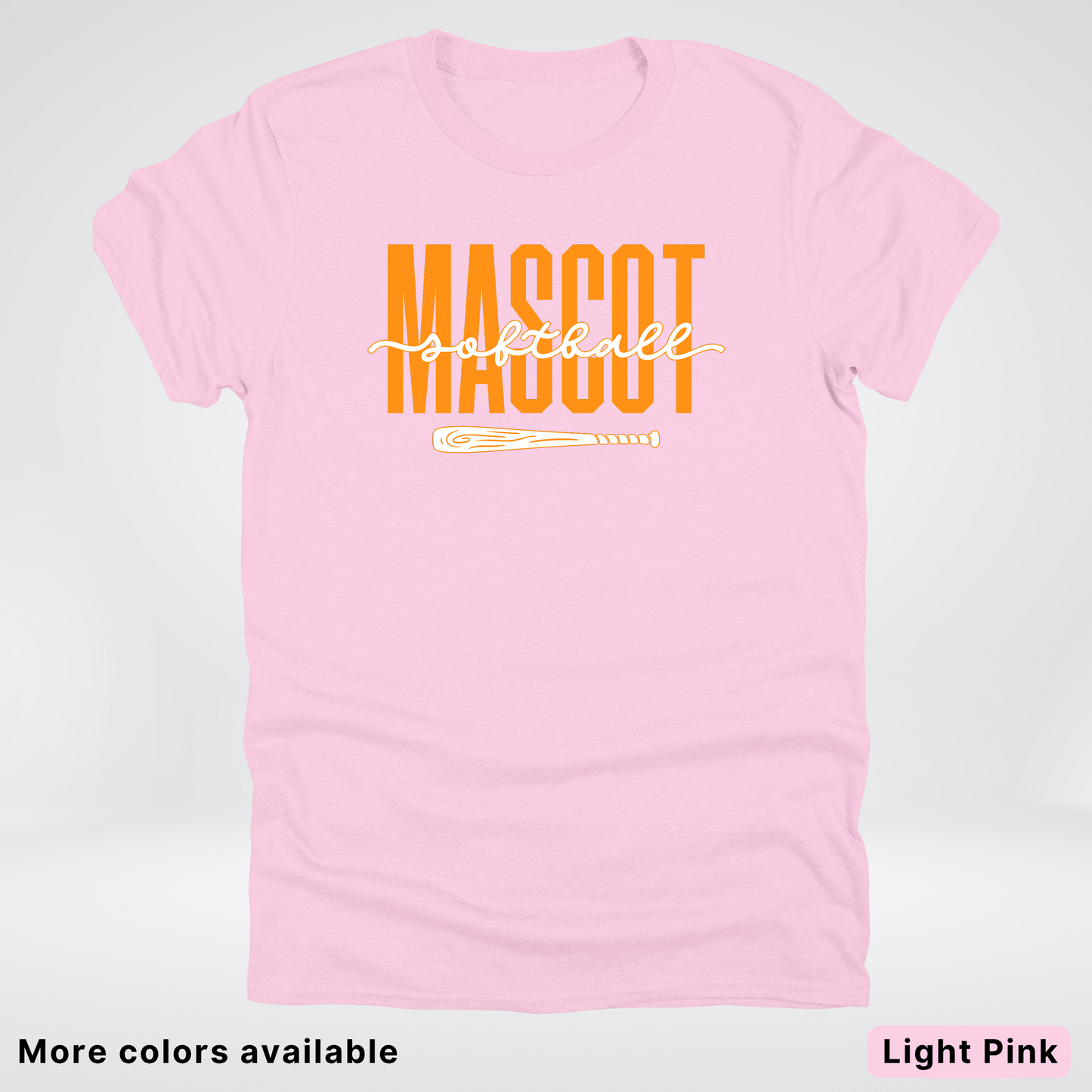 Custom Mascot – Orange - Softball Design 33 T-Shirt
