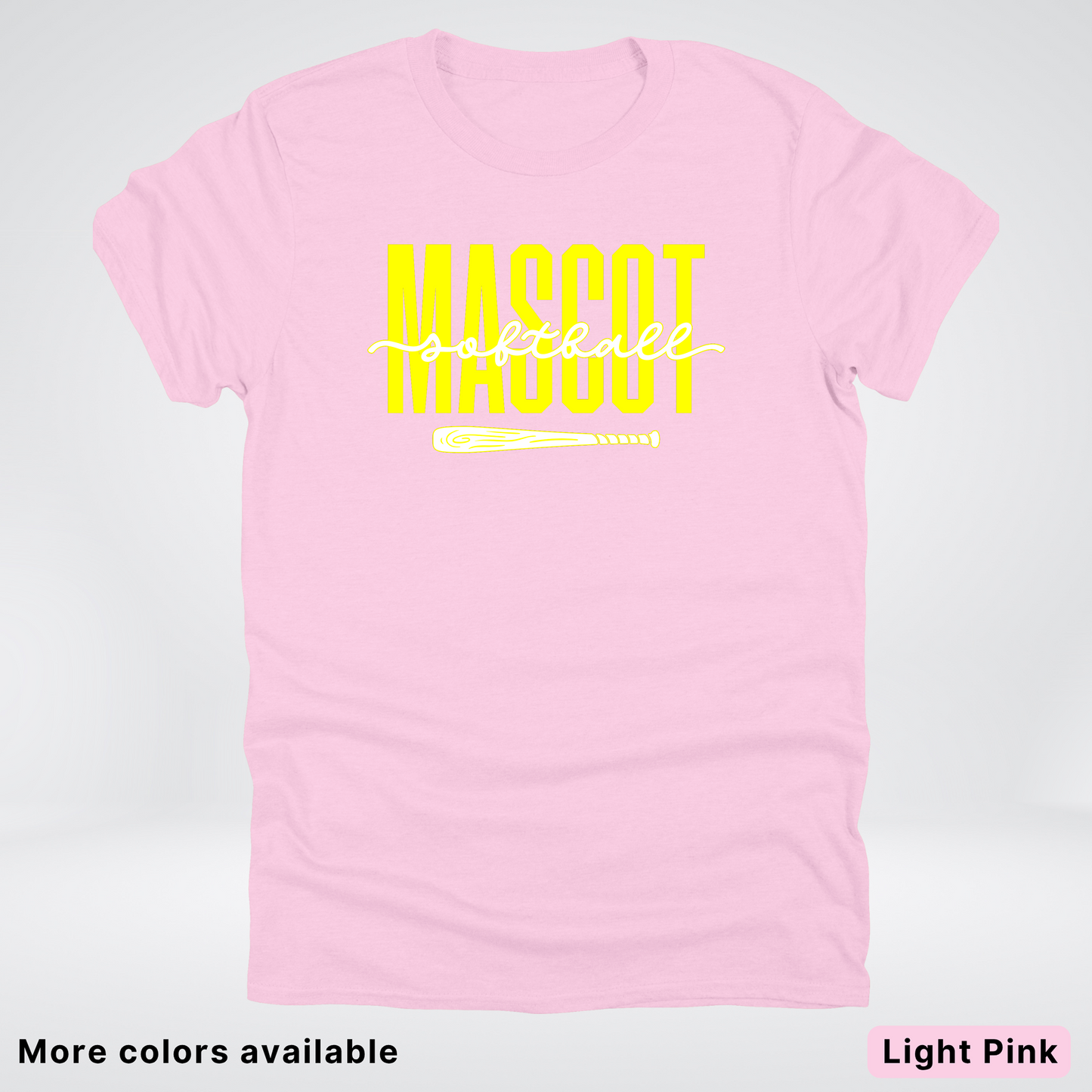 Custom Mascot – Yellow - Softball Design 32 T-Shirt