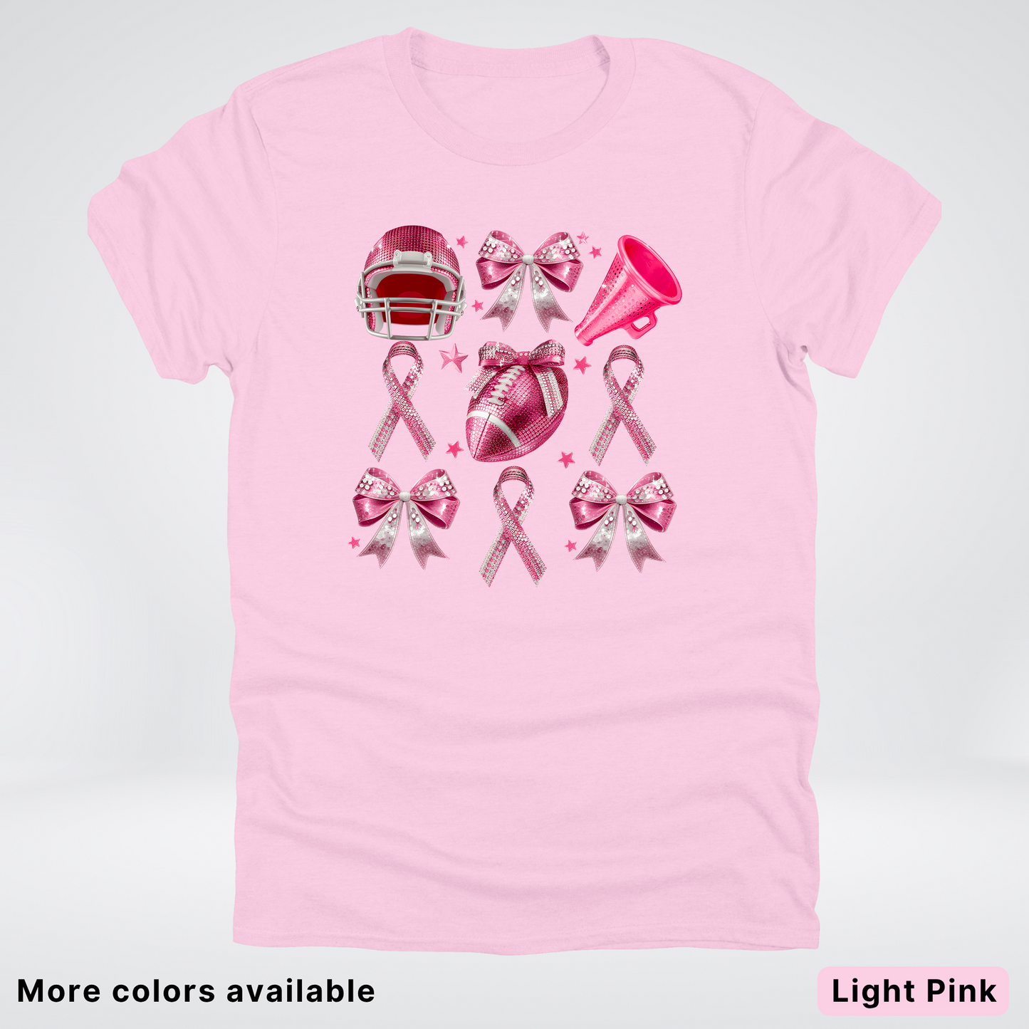 Coquette Glitter Bows and Football - T-Shirt