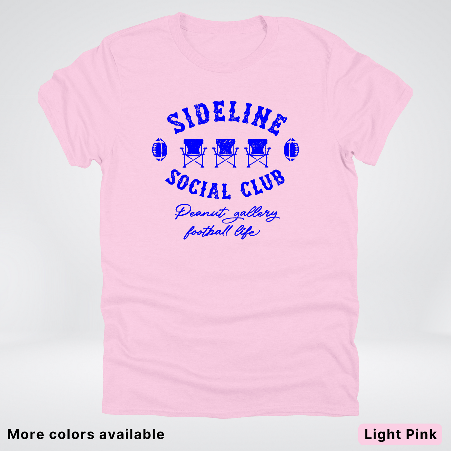 Sideline Social Club Peanut Gallery Football Life - Blue Design - T-Shirt