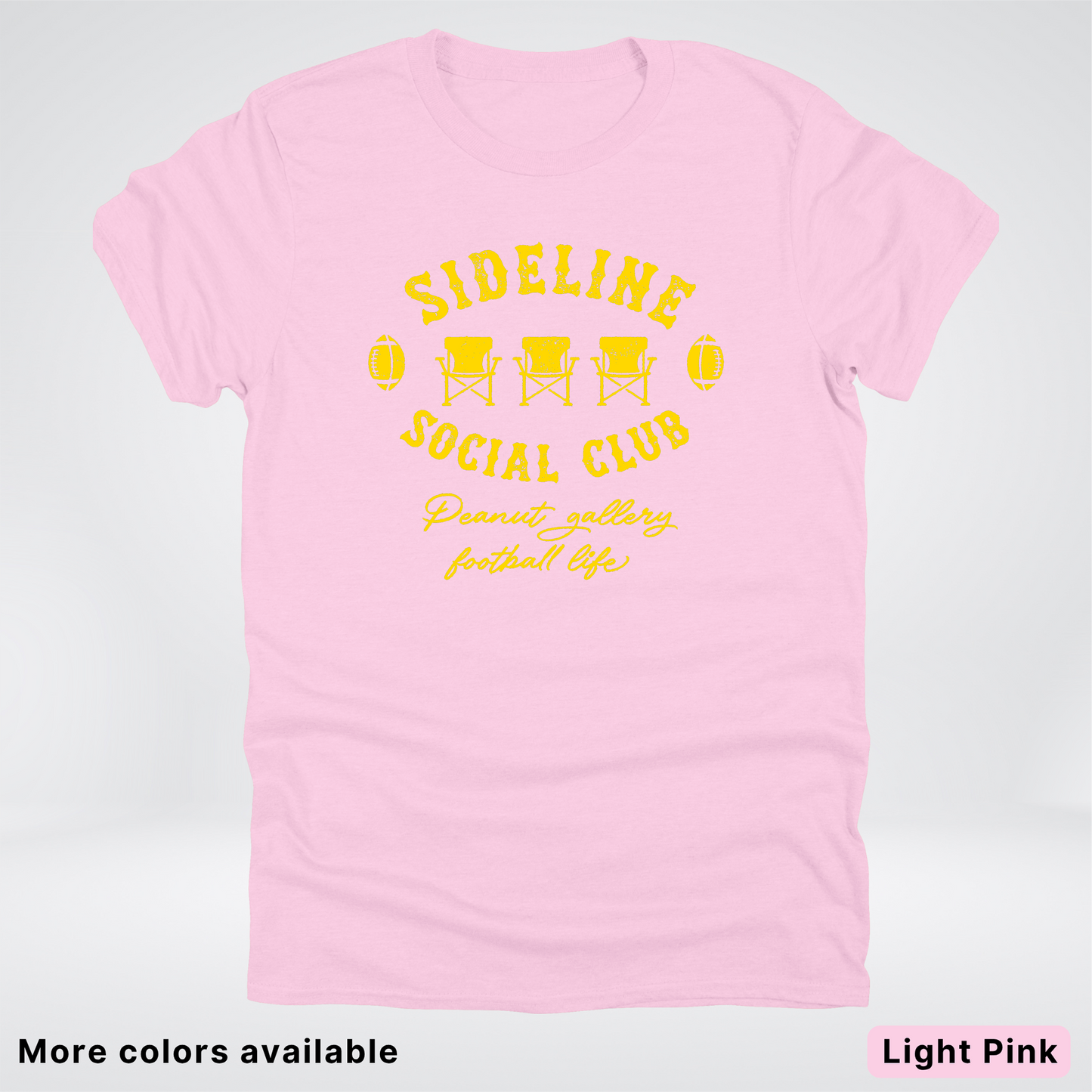 Sideline Social Club Peanut Gallery Football Life - Gold Design - T-Shirt