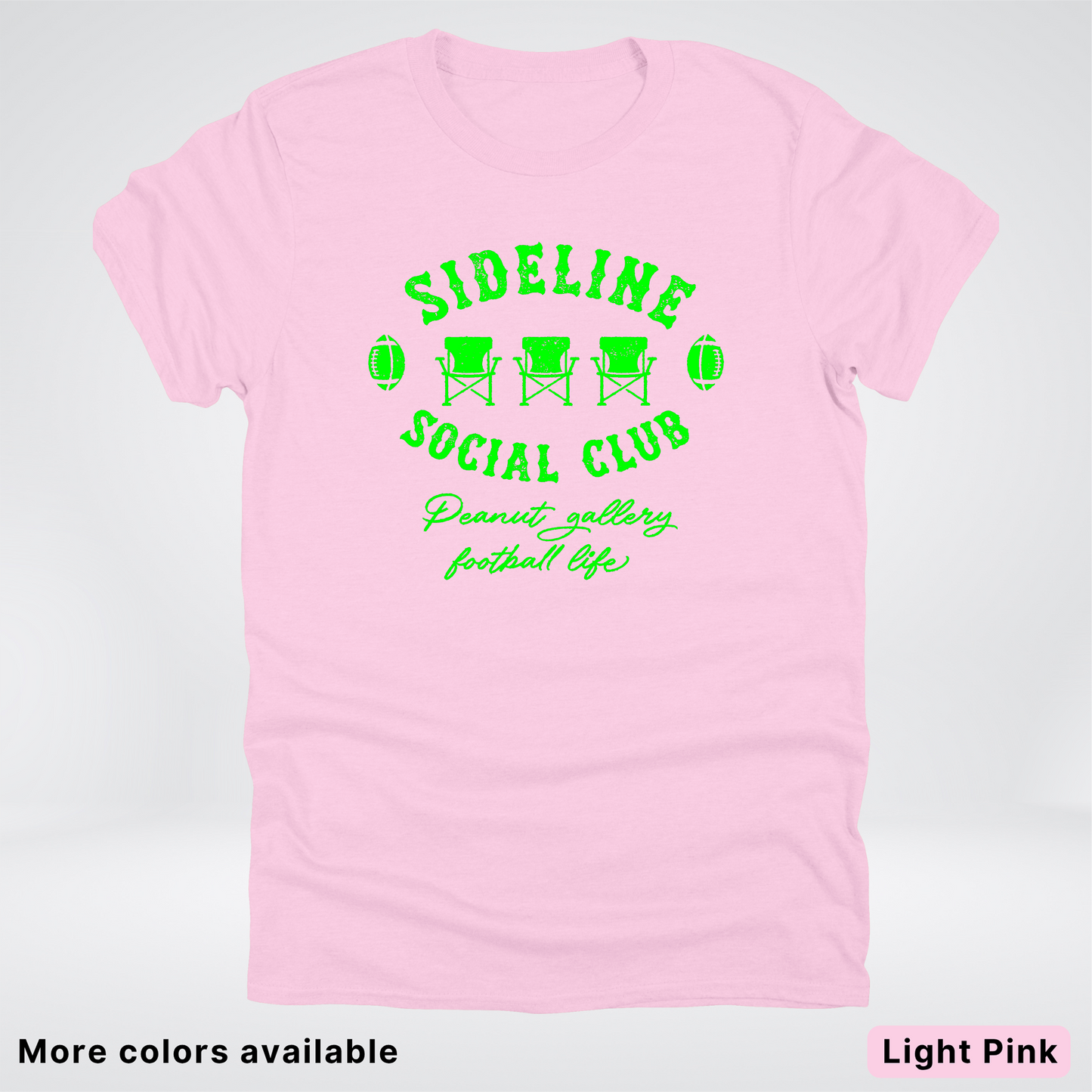 Sideline Social Club Peanut Gallery Football Life - Green Design -T-Shirt