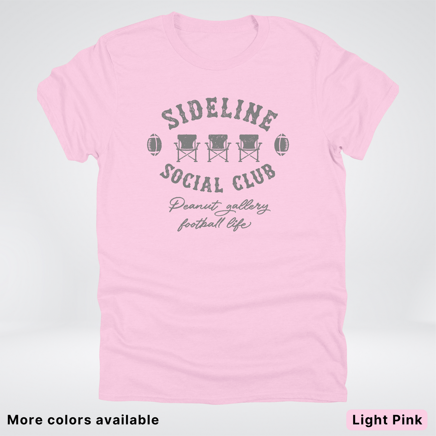 Sideline Social Club Peanut Gallery Football Life - Gray Design - T-Shirt