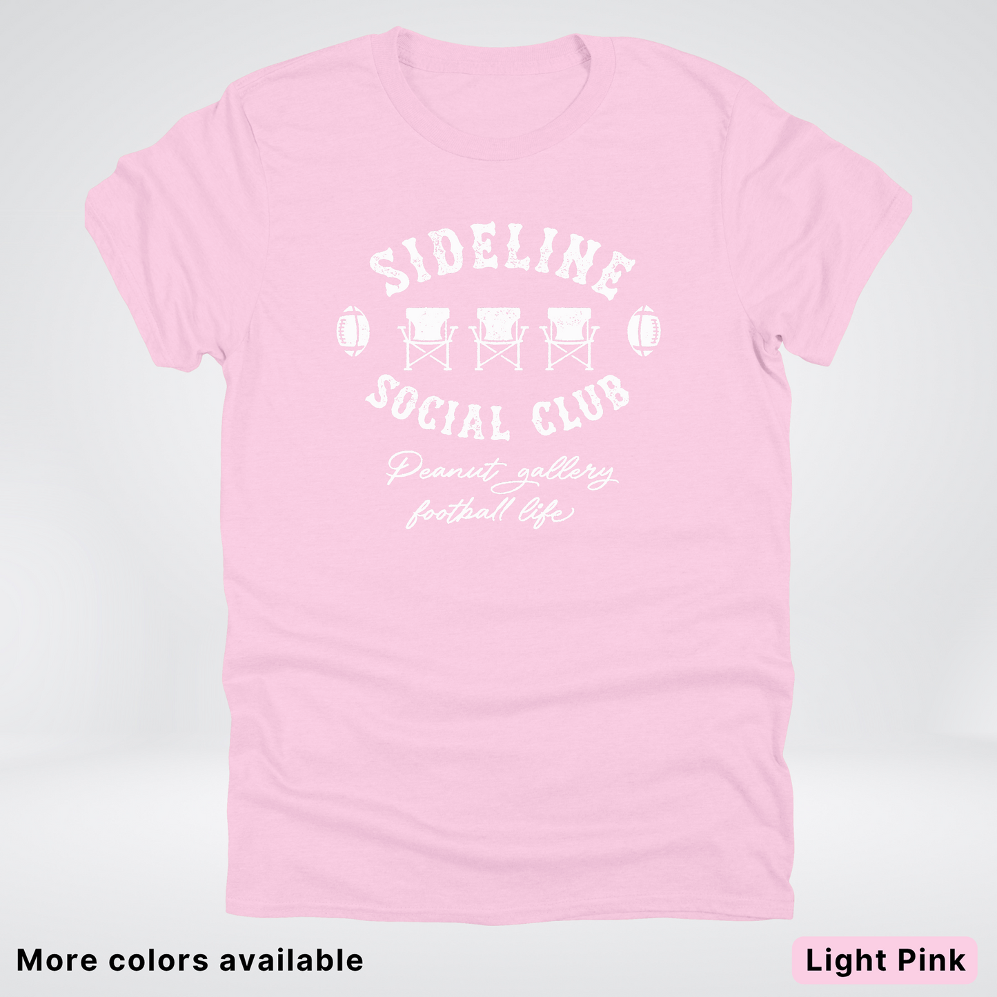 Sideline Social Club Peanut Gallery Football Life - White Design - T-Shirt
