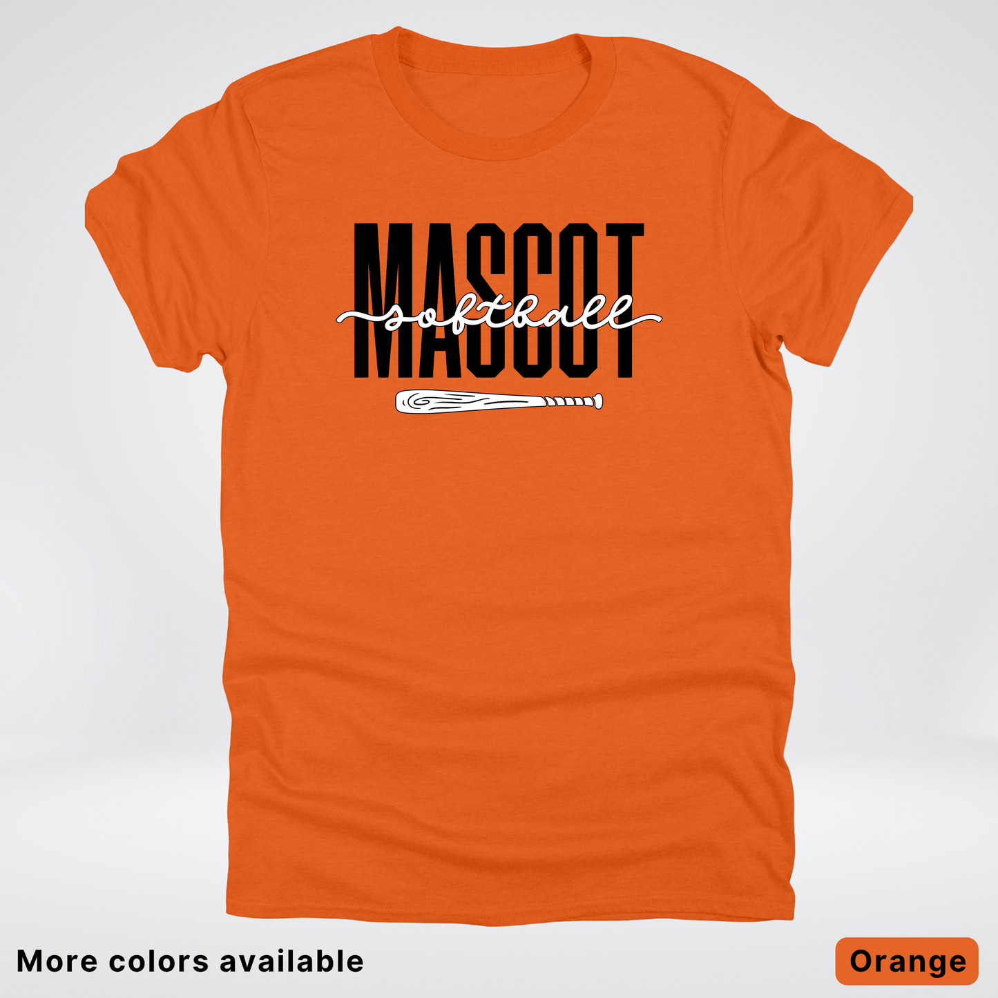Custom Mascot – Black - Softball Design 30 T-Shirt