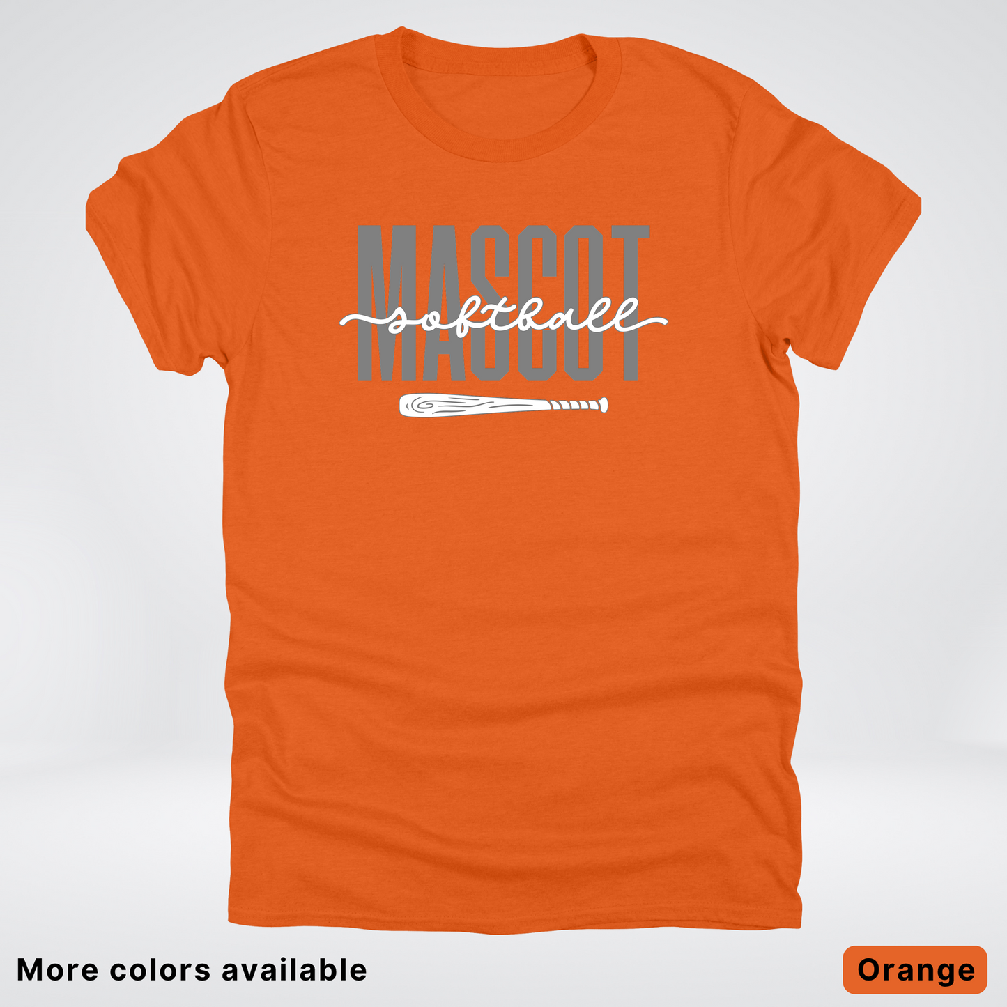 Custom Mascot – Gray - Softball Design 29 T-Shirt