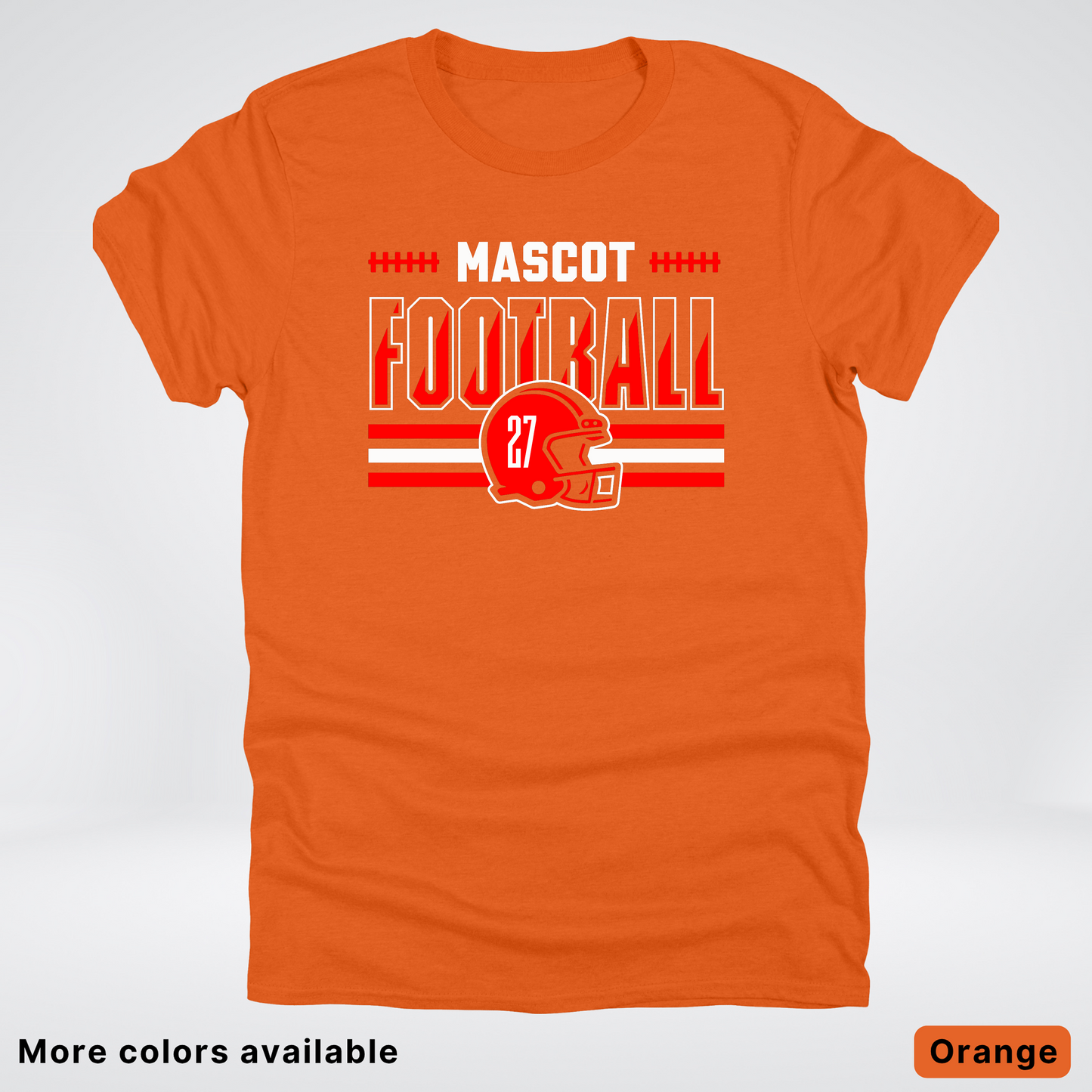 Custom Mascot & Number - Red - Football Design 2 T-Shirt