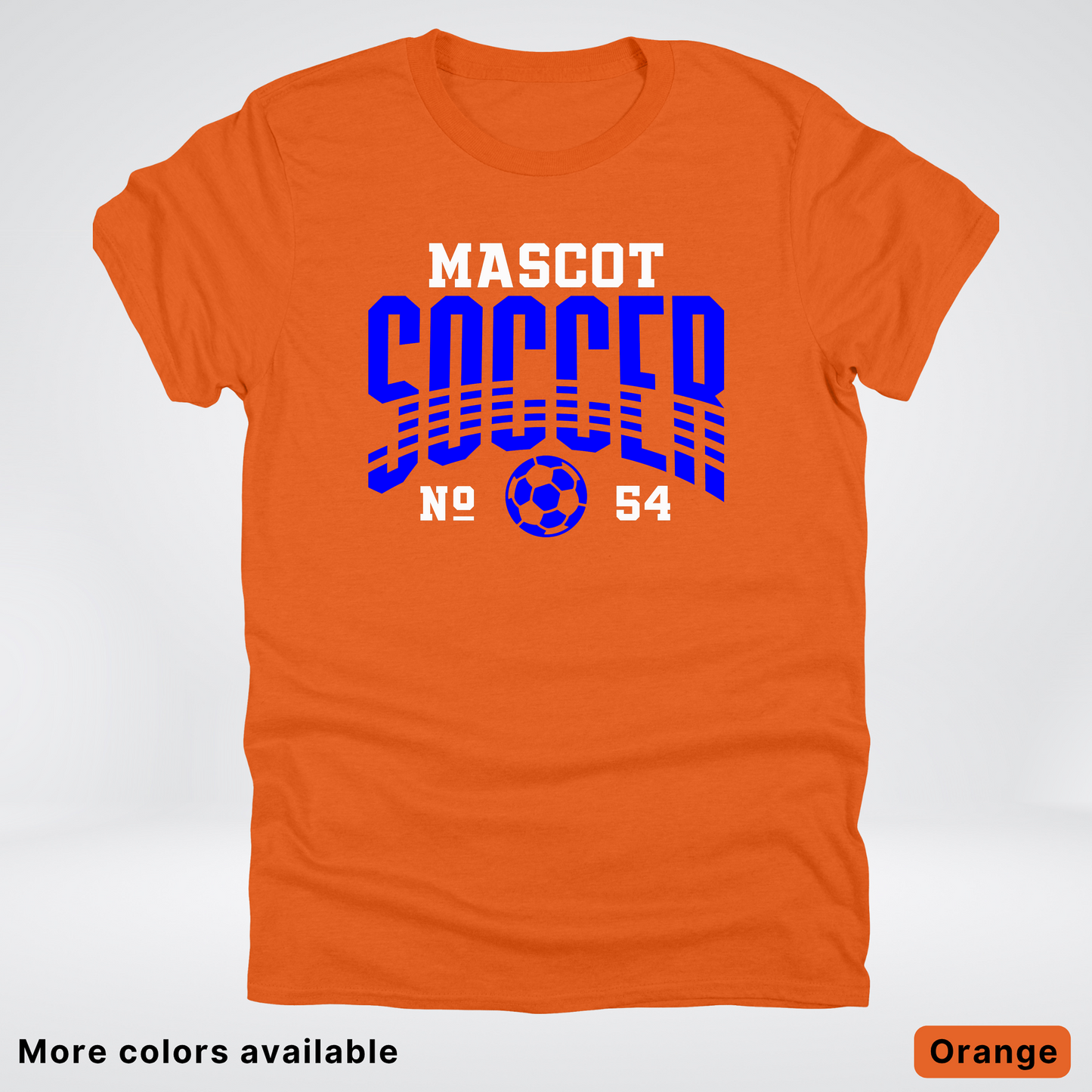 Custom Mascot & Number – Blue Design 02 - Soccer T-Shirt