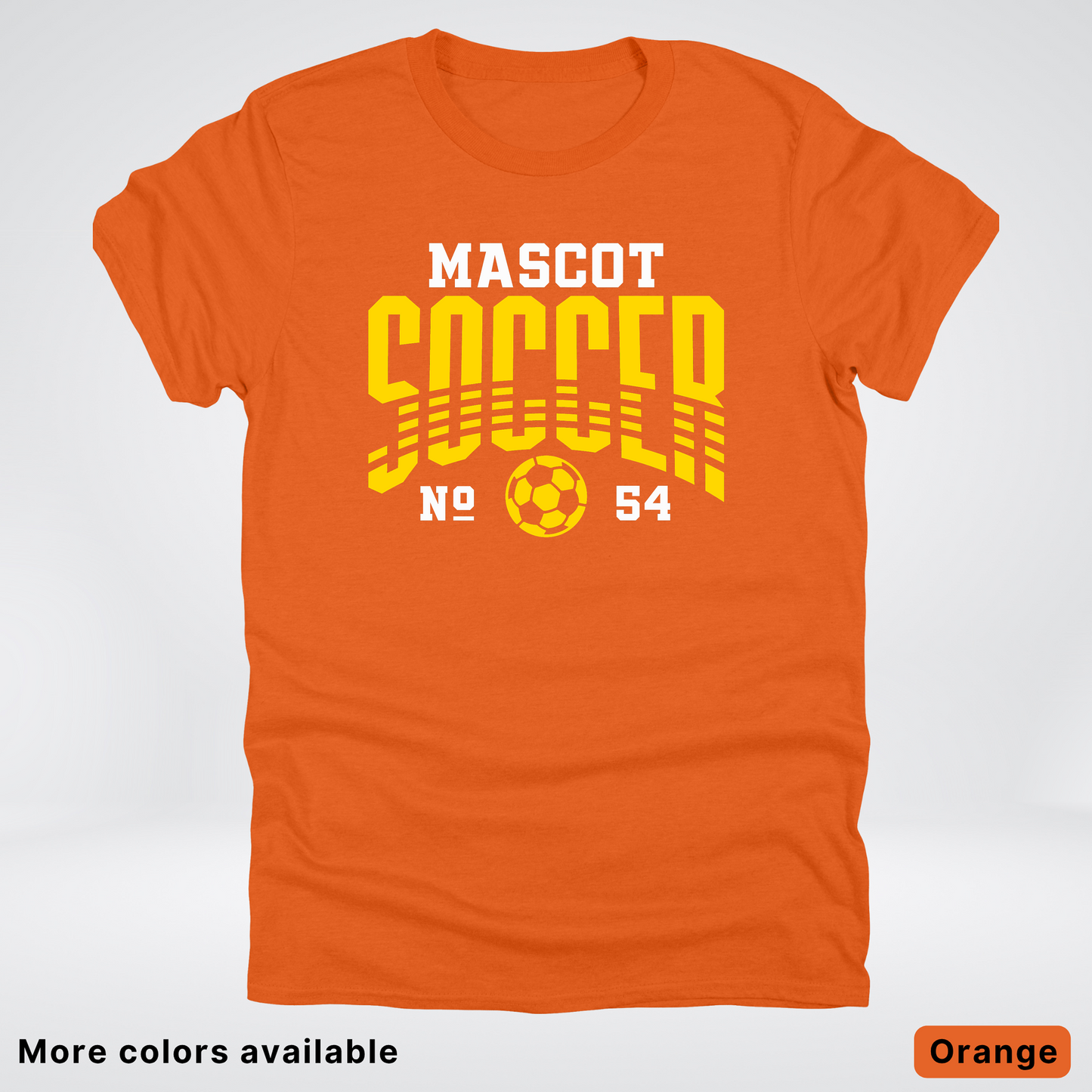 Custom Mascot & Number – Gold Design 04 - Soccer T-Shirt