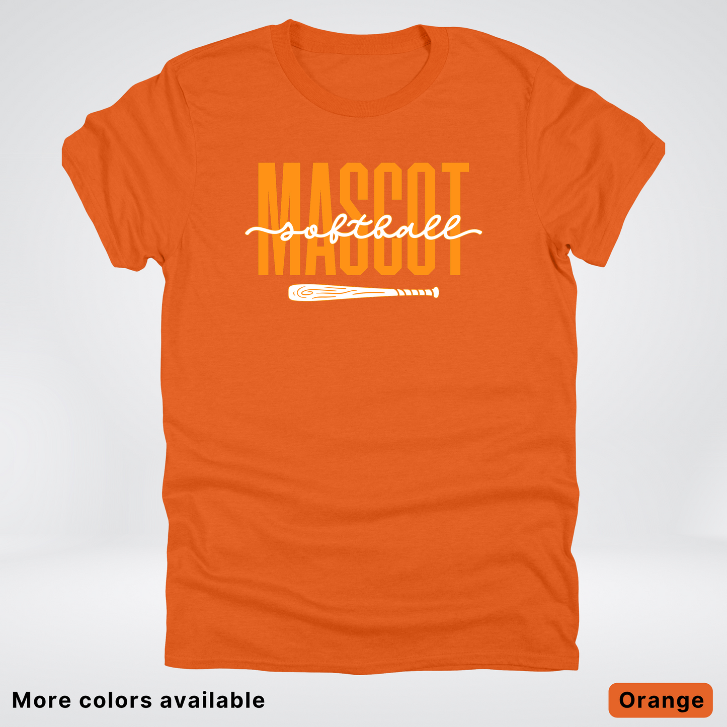 Custom Mascot – Orange - Softball Design 33 T-Shirt