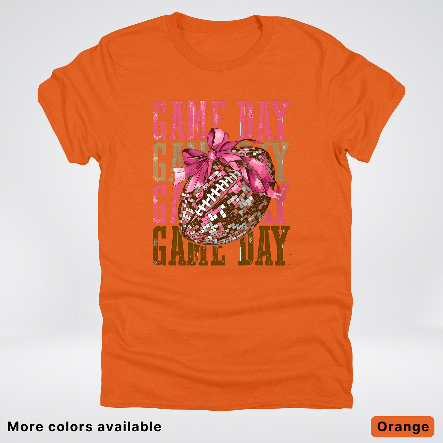 Game Day Pink Coquette Disco Football - T-Shirt