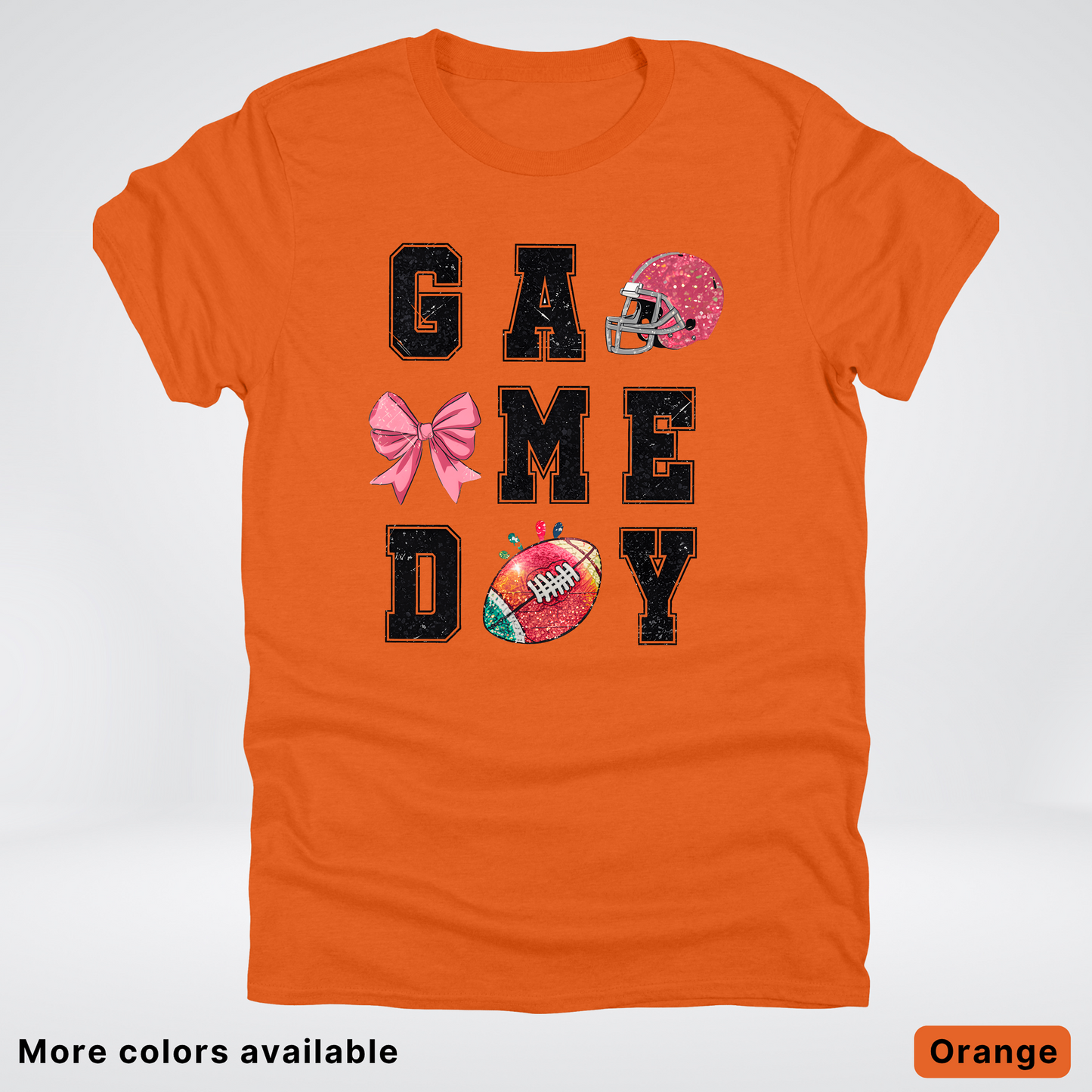 Game Day Pink Helmet Football & Bow - T-Shirt