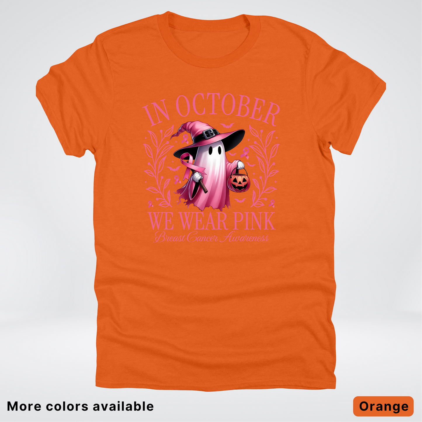 In October We Wear Pink Halloween Breast Cancer Awareness - T-Shirt