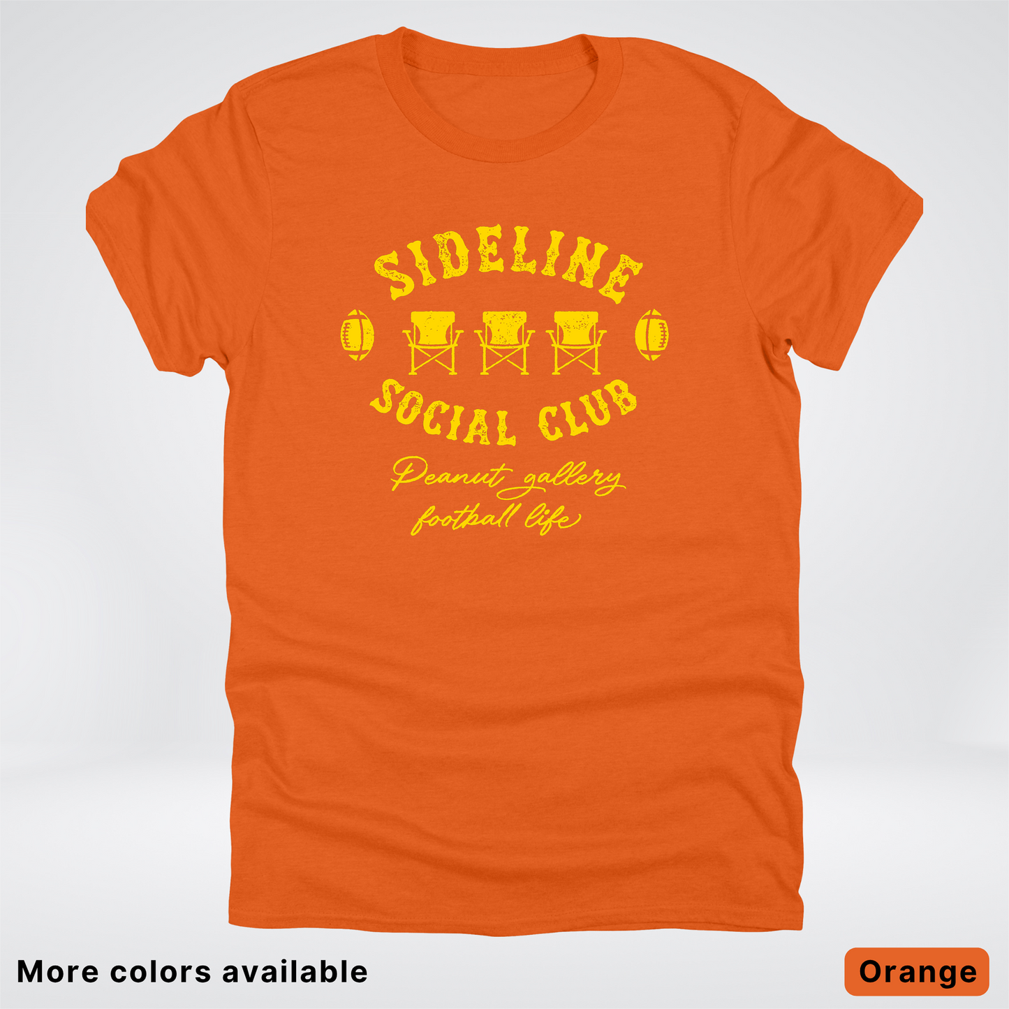 Sideline Social Club Peanut Gallery Football Life - Gold Design - T-Shirt