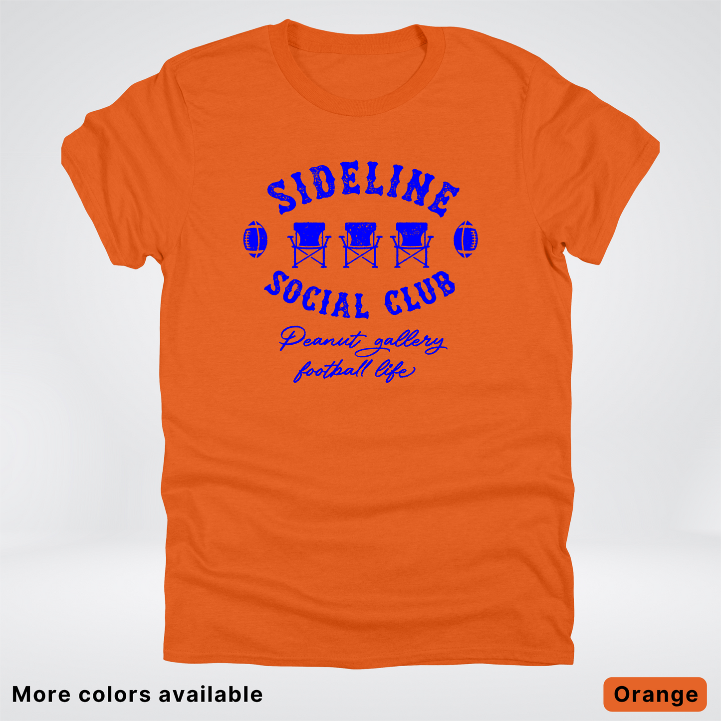 Sideline Social Club Peanut Gallery Football Life - Blue Design - T-Shirt