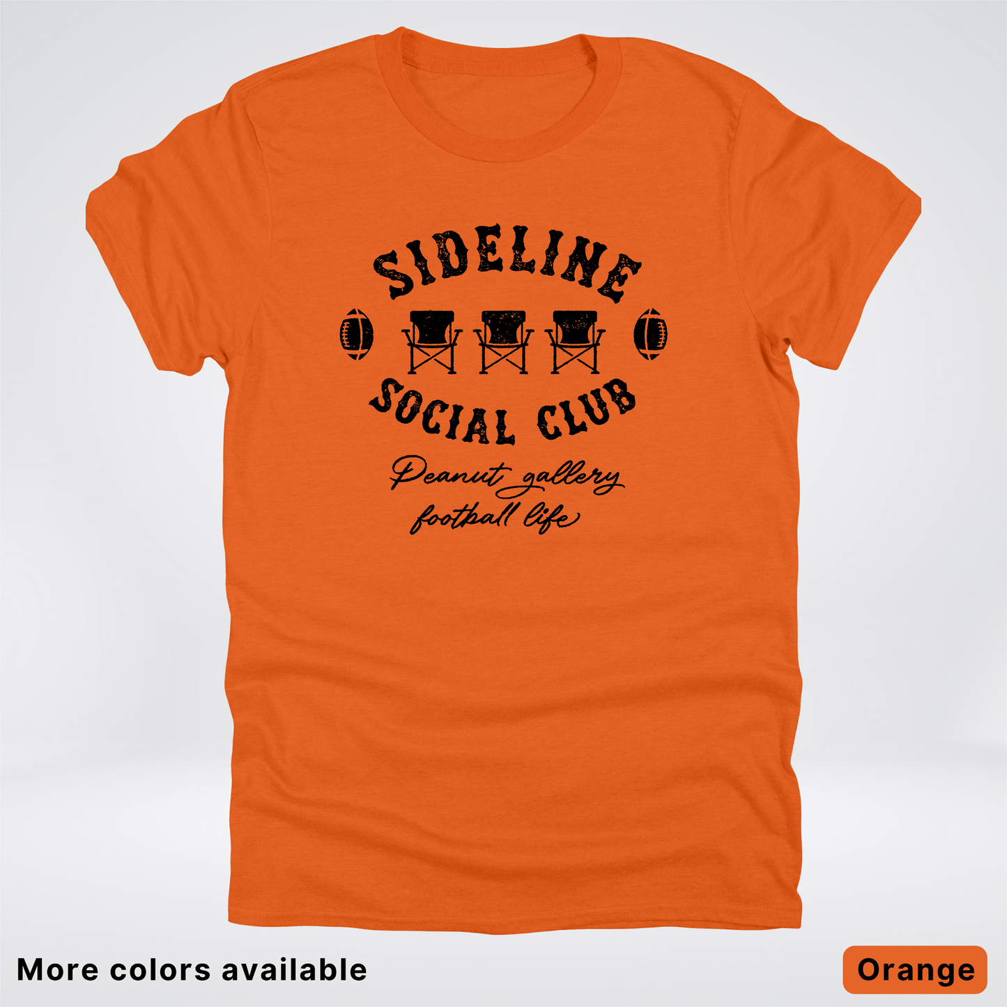 Sideline Social Club Peanut Gallery Football Life - Black Design - T-Shirt