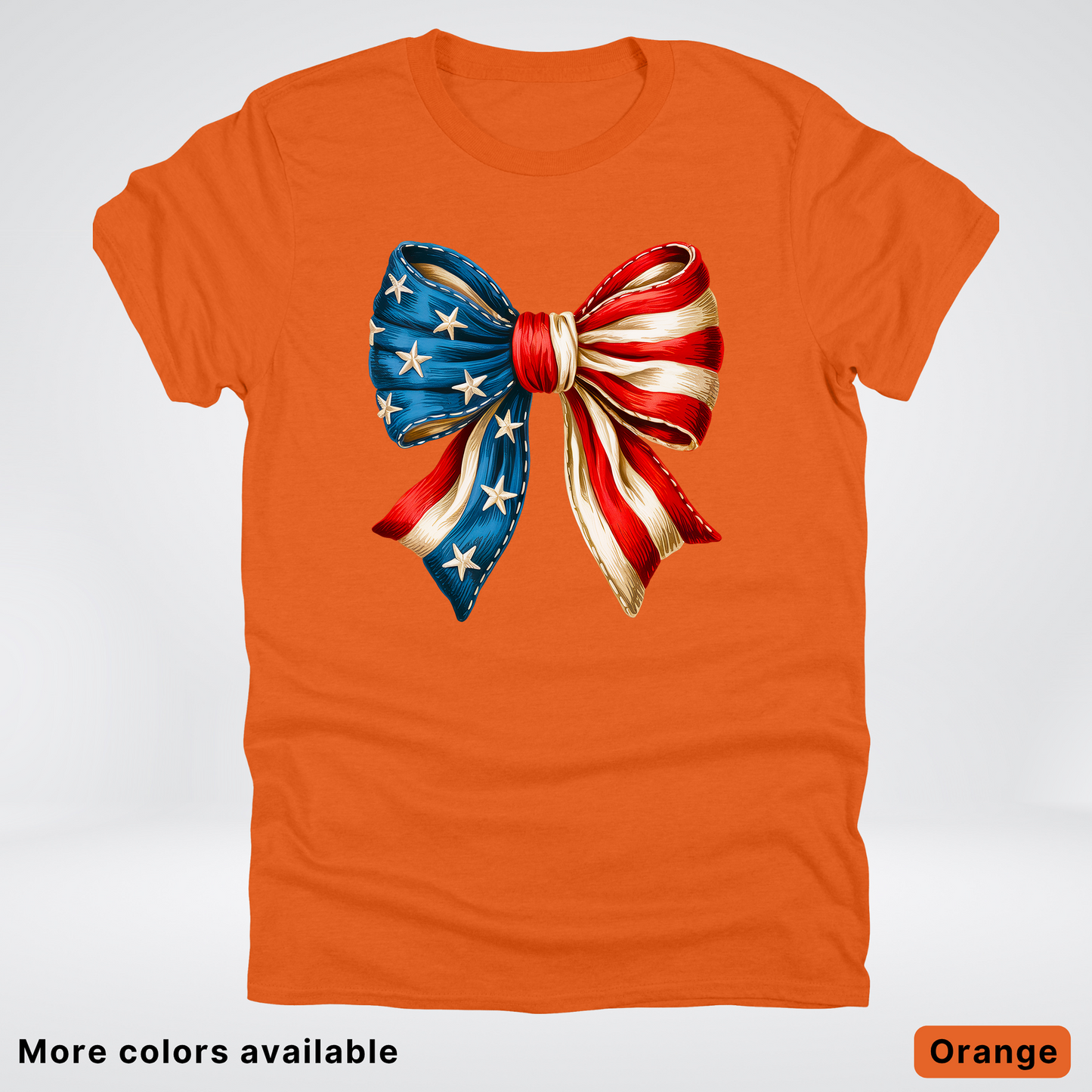 USA Flag Coquette Bow - 4th Of July Design - T-Shirt