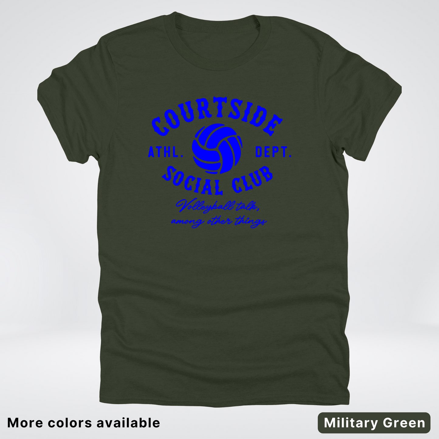 Courtside Social Club – Blue Design – Volleyball T-Shirt