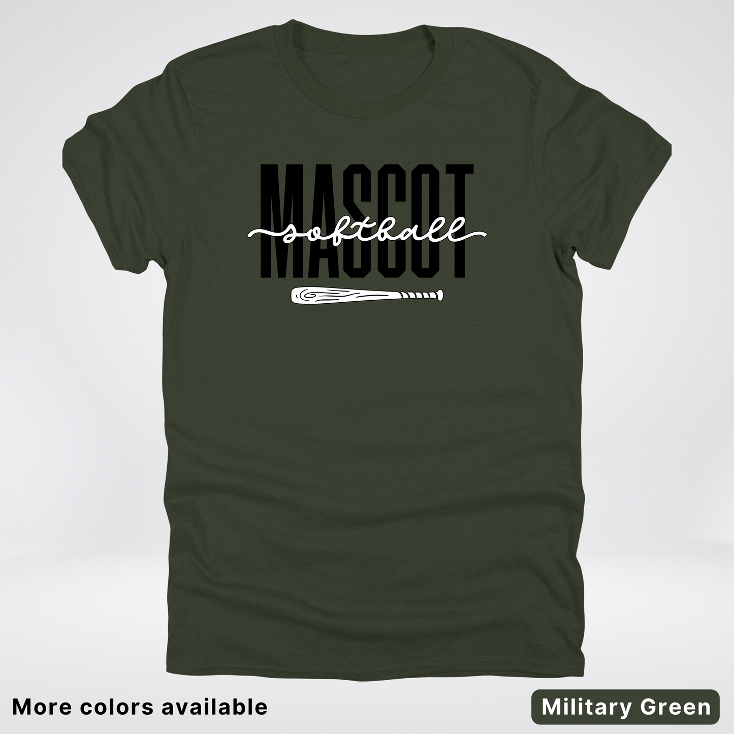 Custom Mascot – Black - Softball Design 30 T-Shirt