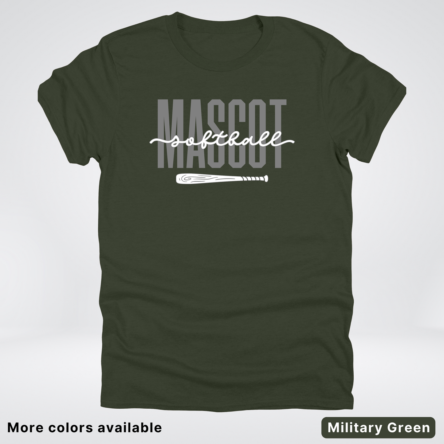 Custom Mascot – Gray - Softball Design 29 T-Shirt