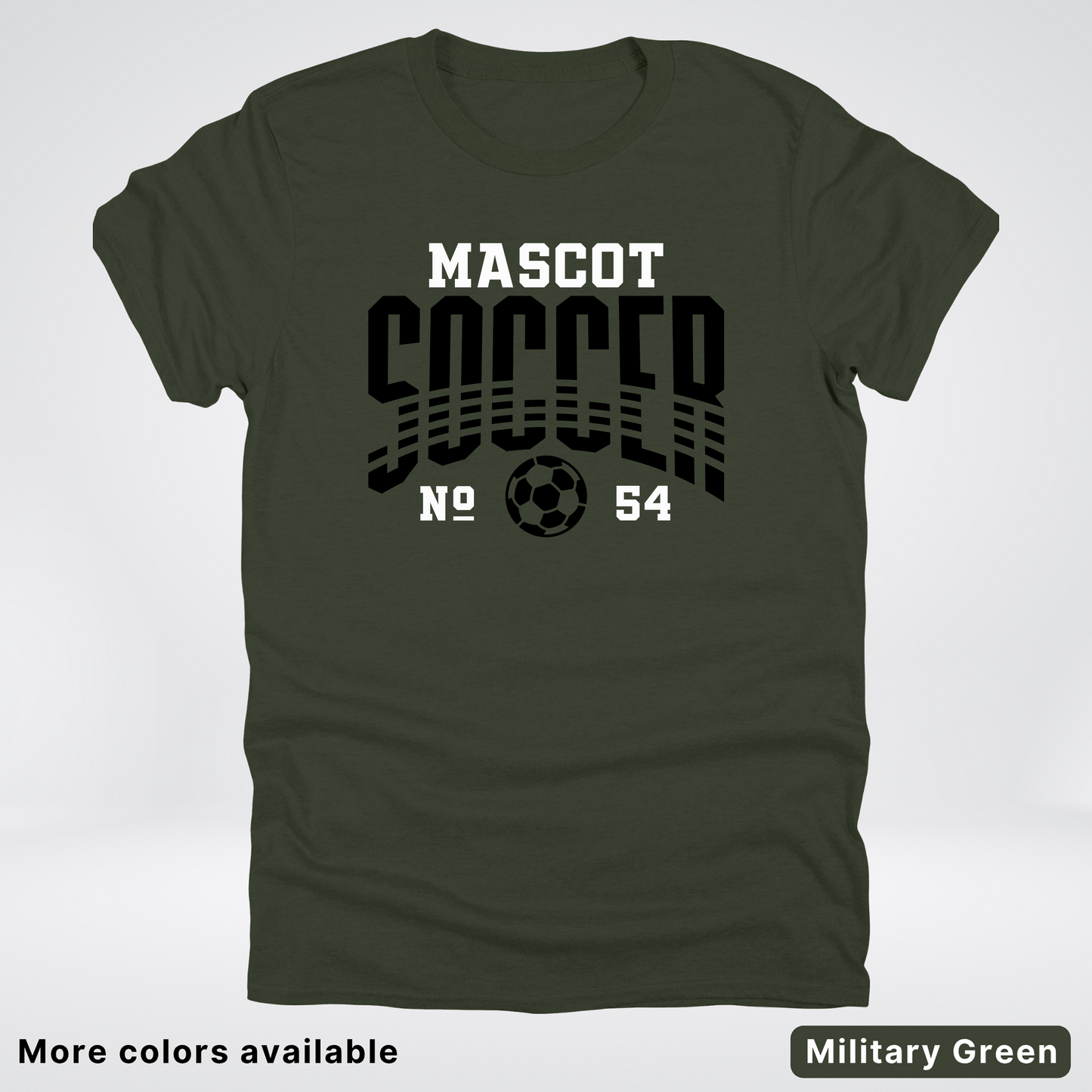 Custom Mascot & Number – Black Design 03 - Soccer T-Shirt