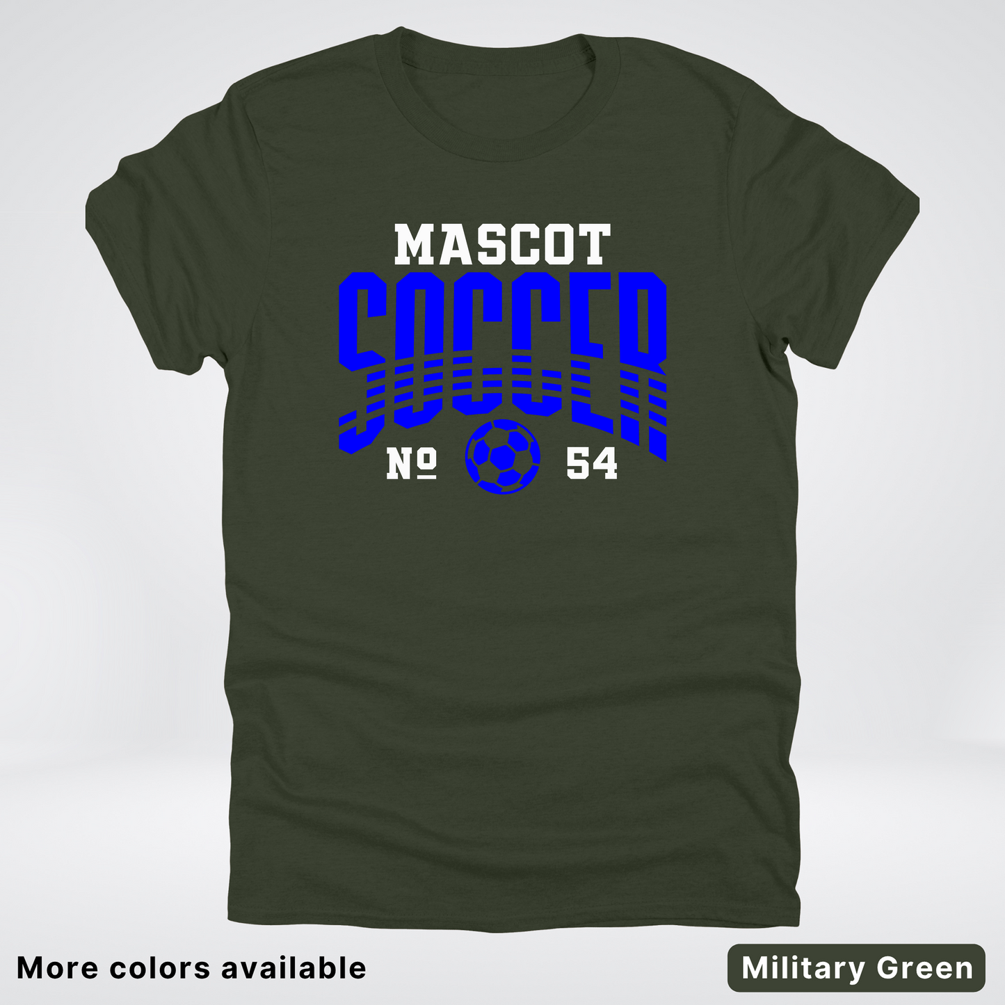 Custom Mascot & Number – Blue Design 02 - Soccer T-Shirt