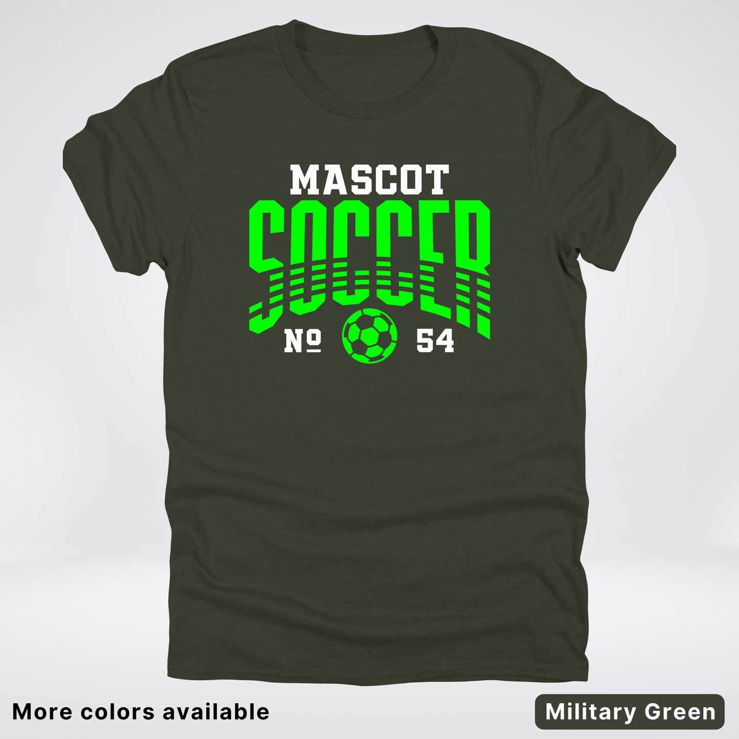 Custom Mascot & Number – Green Design 08 - Soccer T-Shirt