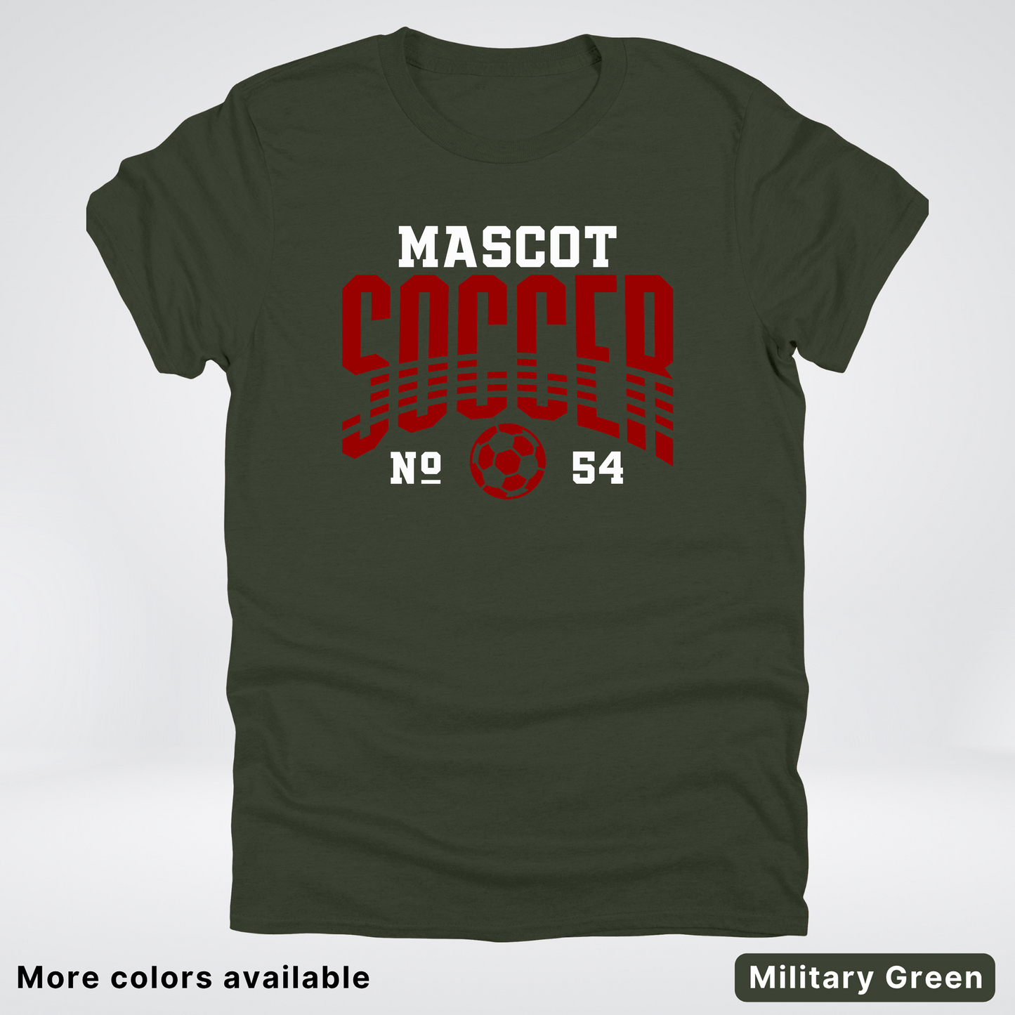 Custom Mascot & Number – Maroon Design 11 - Soccer T-Shirt