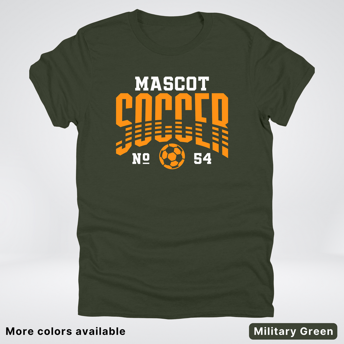 Custom Mascot & Number – Orange Design 07 - Soccer T-Shirt