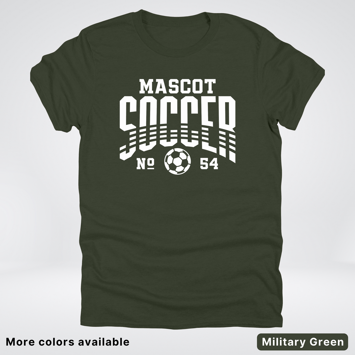 Custom Mascot & Number – White Design 12 - Soccer T-Shirt