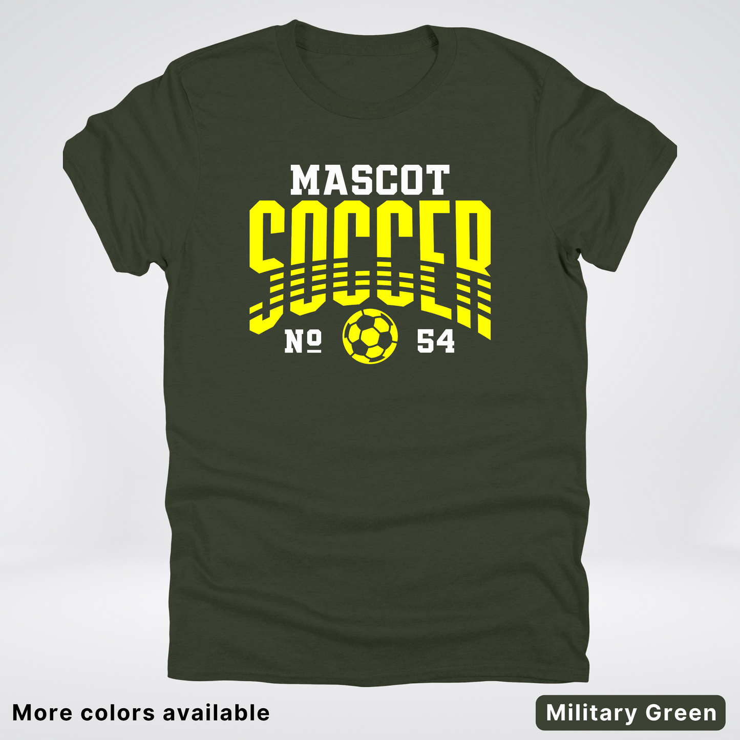 Custom Mascot & Number – Yellow Design 06 - Soccer T-Shirt
