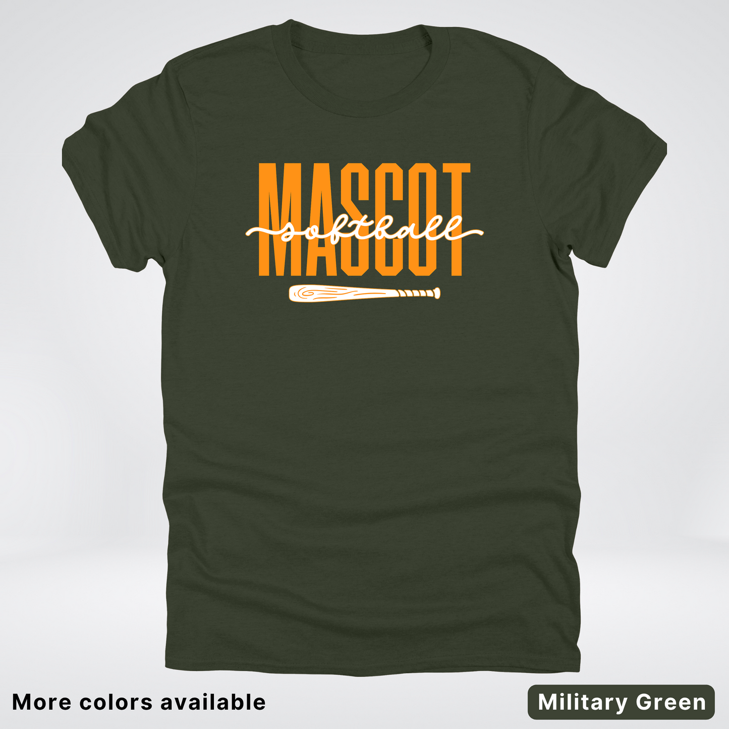 Custom Mascot – Orange - Softball Design 33 T-Shirt