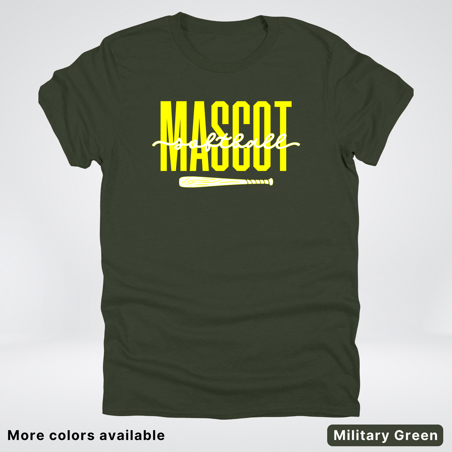 Custom Mascot – Yellow - Softball Design 32 T-Shirt