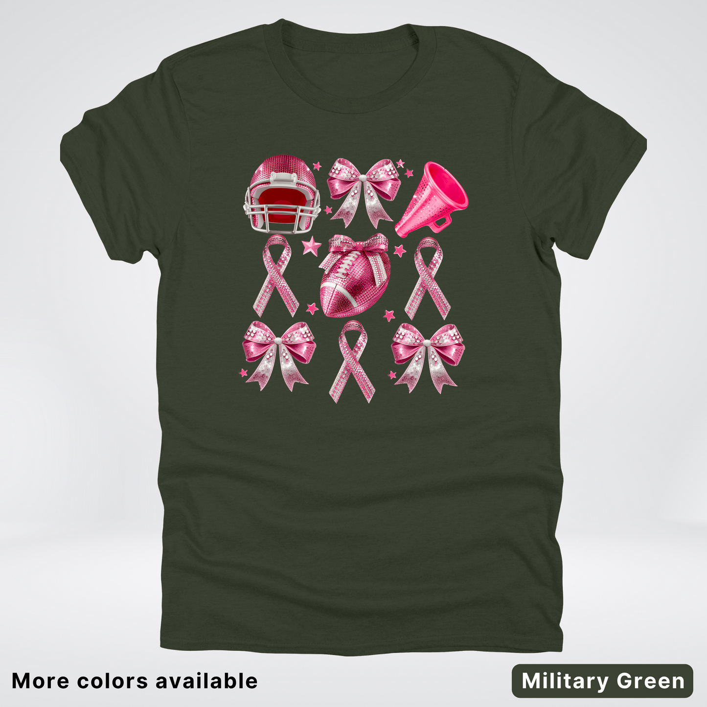 Coquette Glitter Bows and Football - T-Shirt