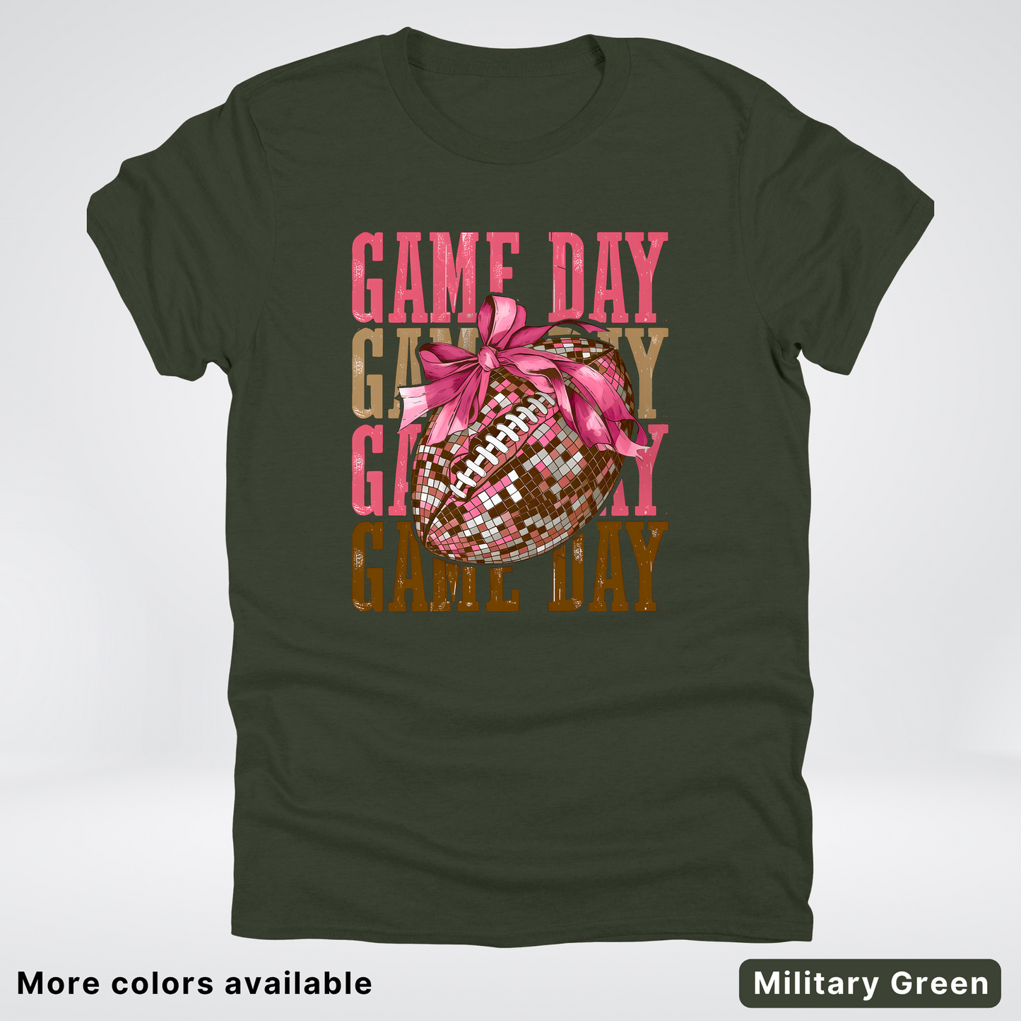 Game Day Pink Coquette Disco Football - T-Shirt