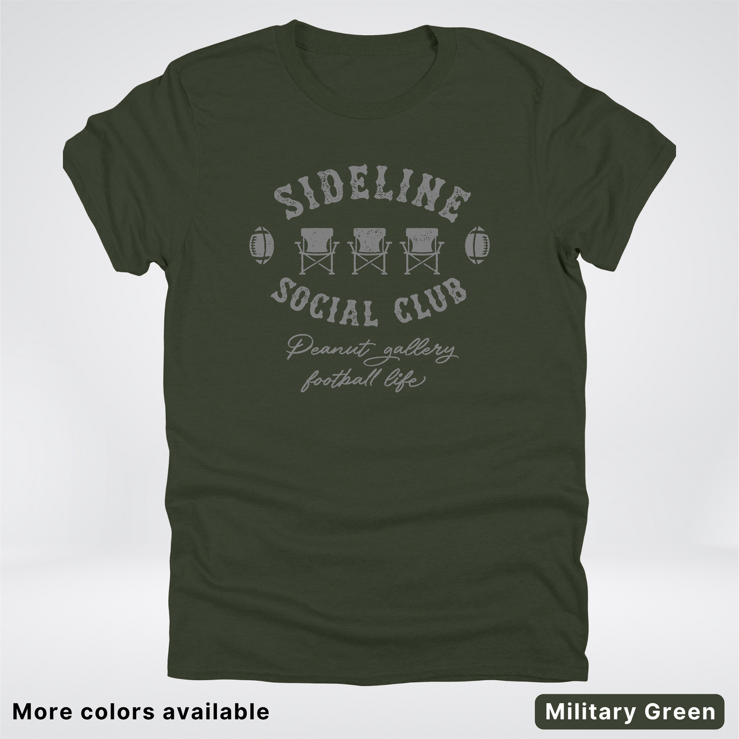 Sideline Social Club Peanut Gallery Football Life - Gray Design - T-Shirt