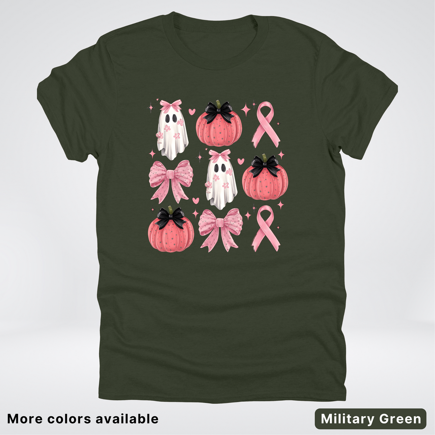 Pink Pumpkin Coquette Bow Cute Ghost - T-Shirt