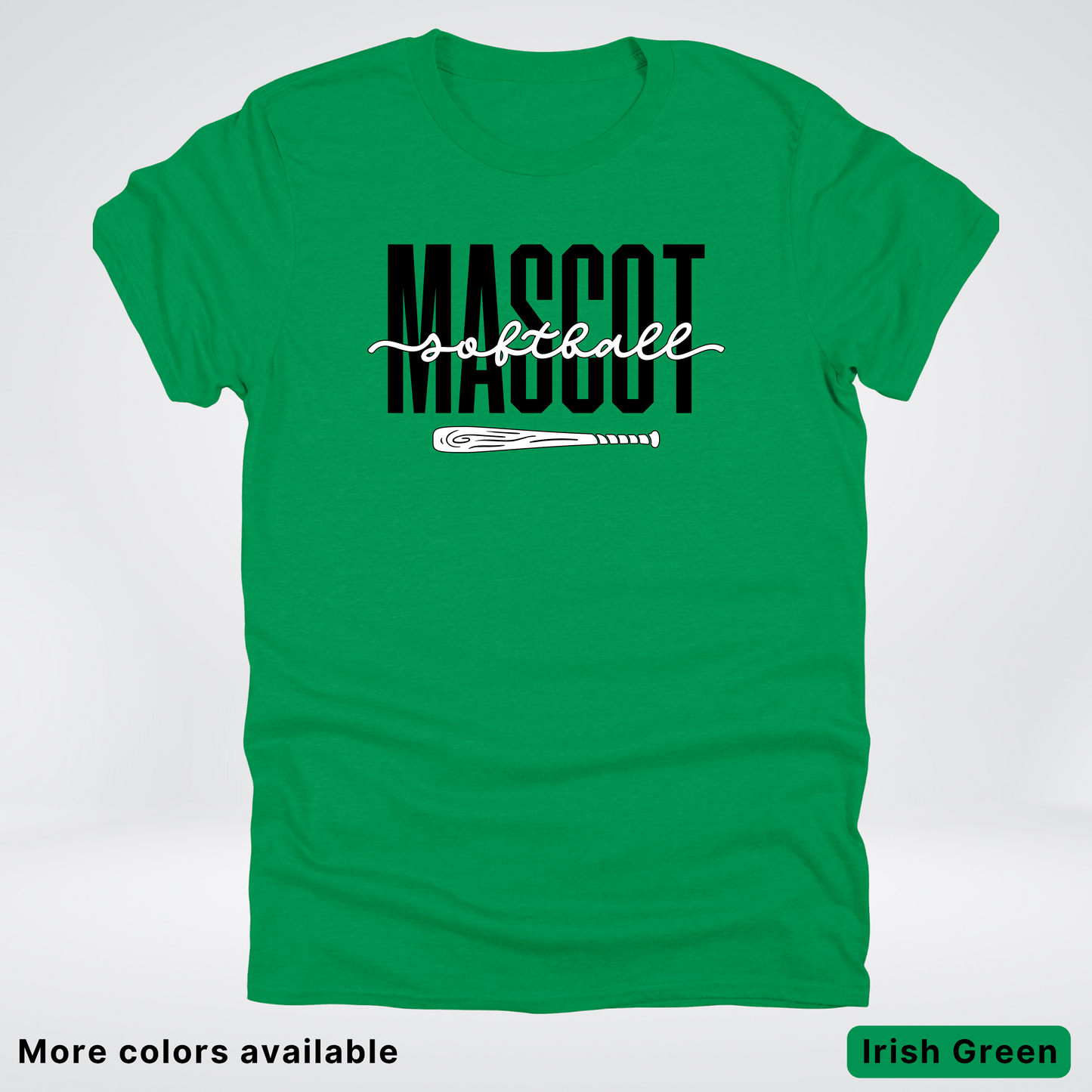 Custom Mascot – Black - Softball Design 30 T-Shirt