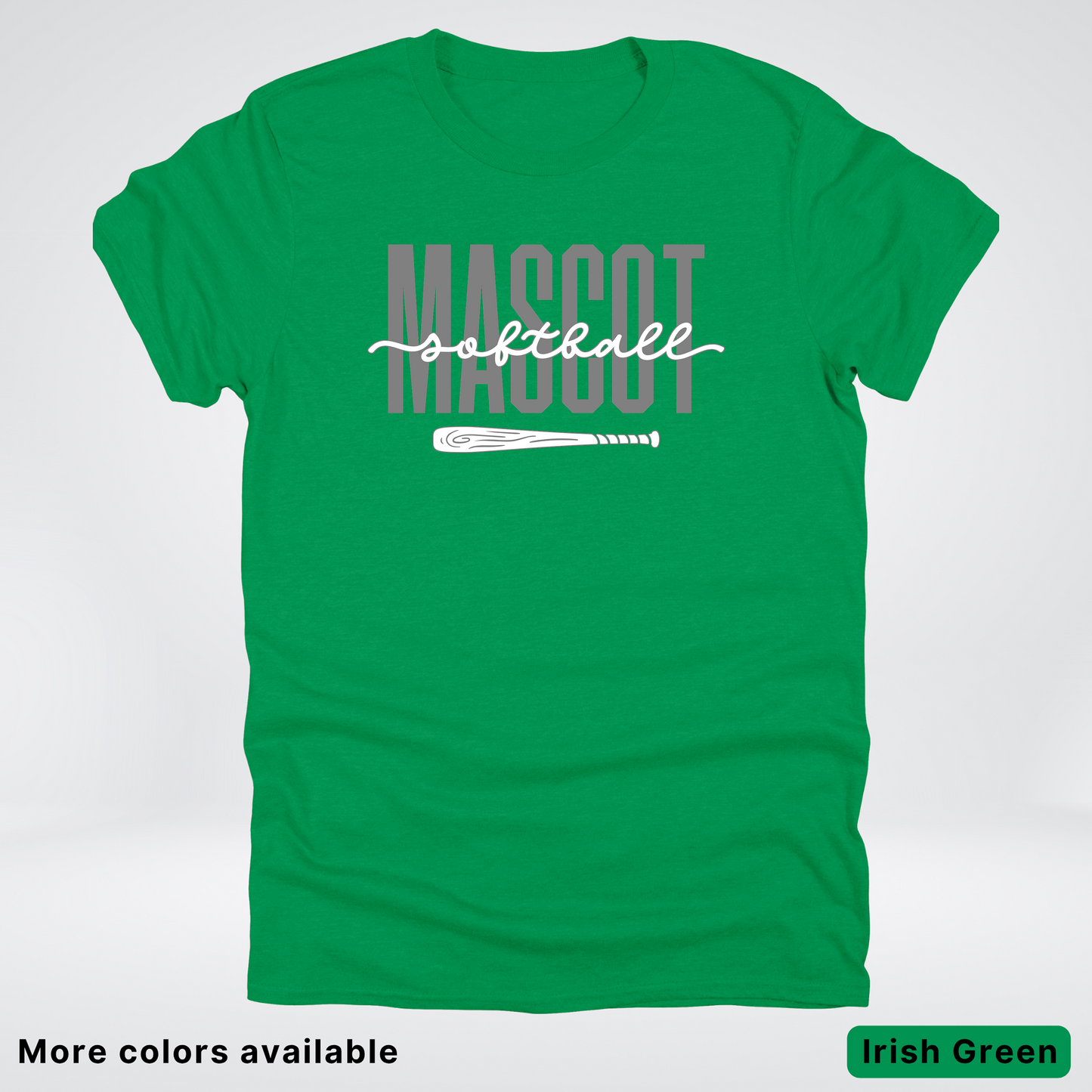 Custom Mascot – Gray - Softball Design 29 T-Shirt