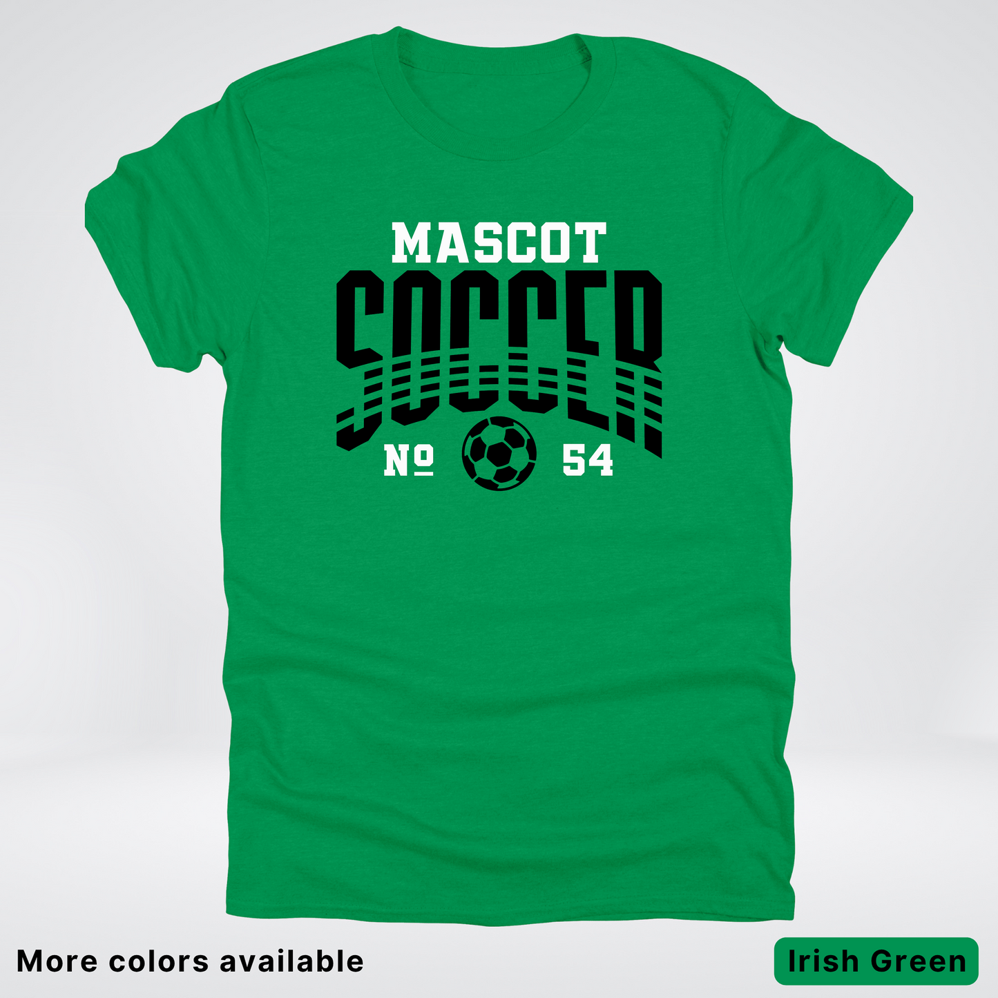 Custom Mascot & Number – Black Design 03 - Soccer T-Shirt