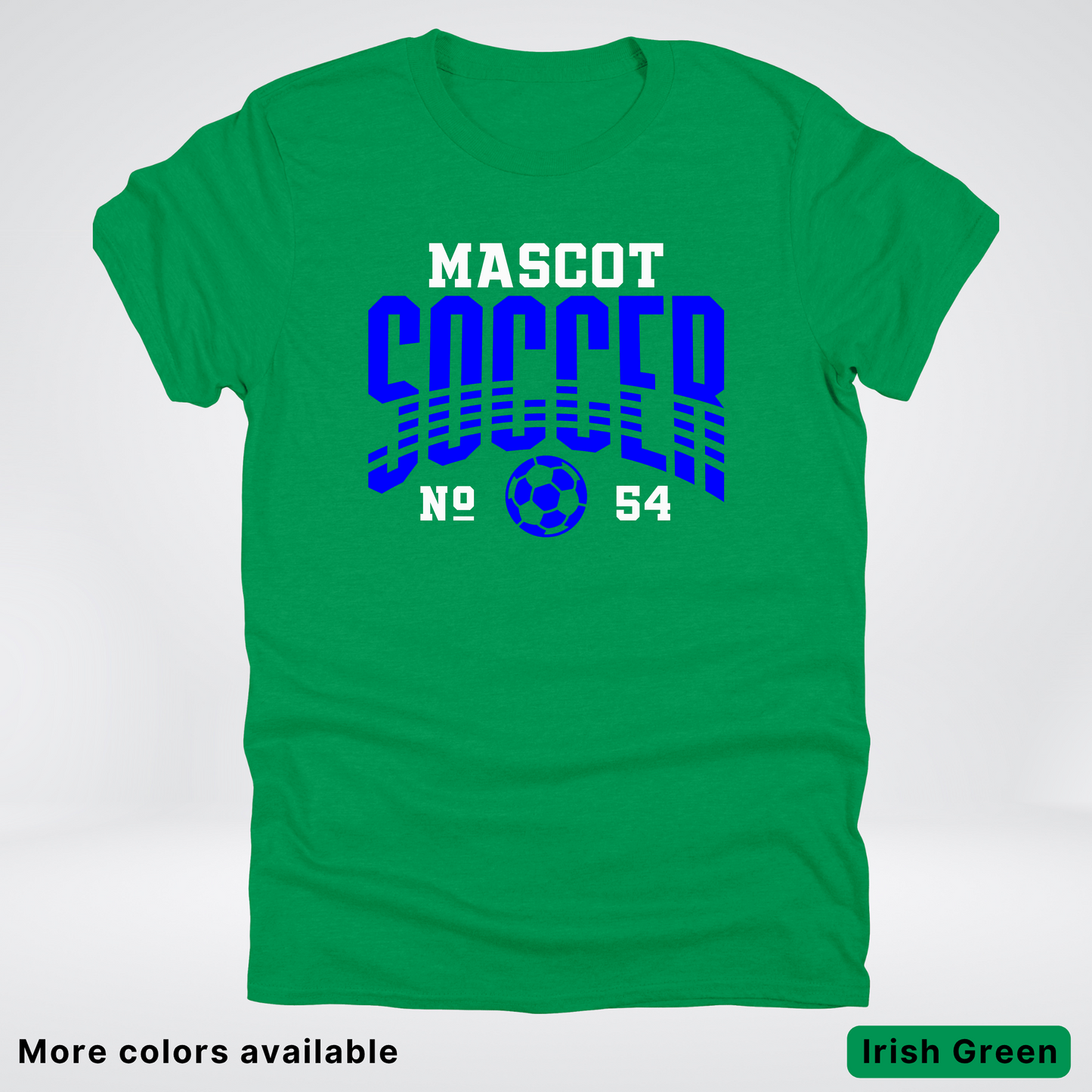 Custom Mascot & Number – Blue Design 02 - Soccer T-Shirt