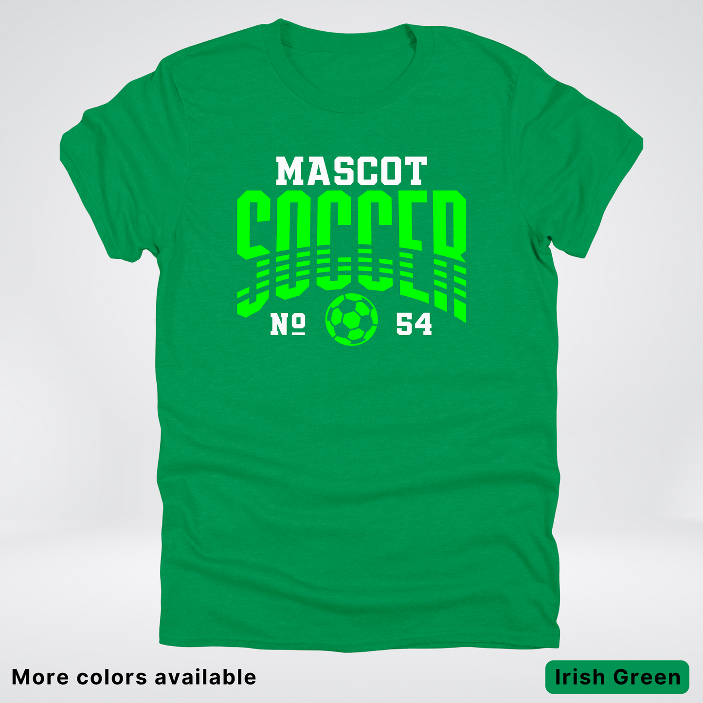 Custom Mascot & Number – Green Design 08 - Soccer T-Shirt