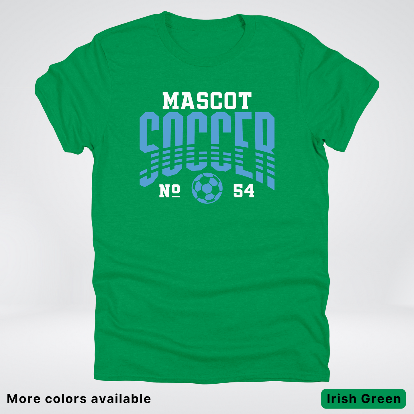 Custom Mascot & Number – Light Blue Design 10 - Soccer T-Shirt