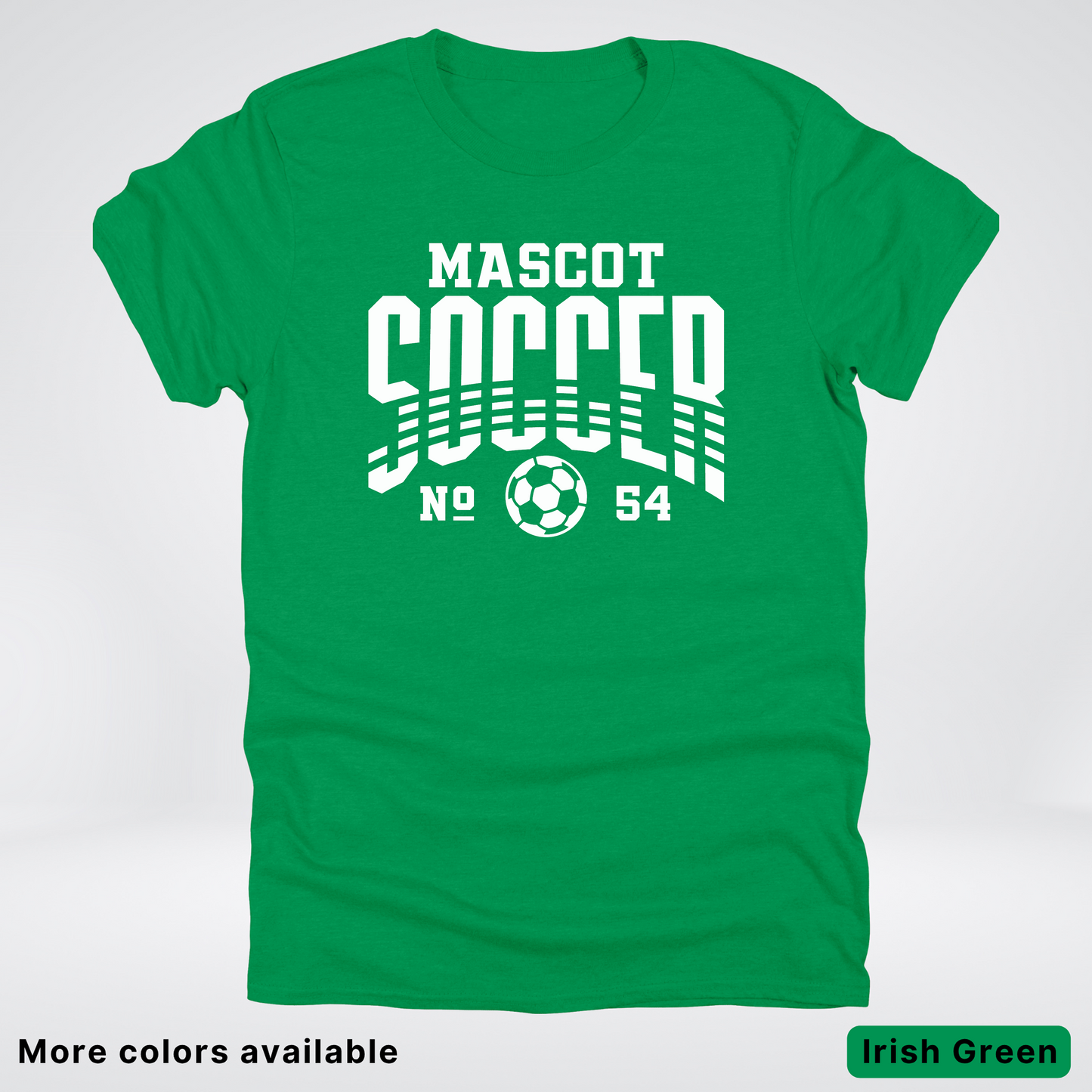 Custom Mascot & Number – White Design 12 - Soccer T-Shirt
