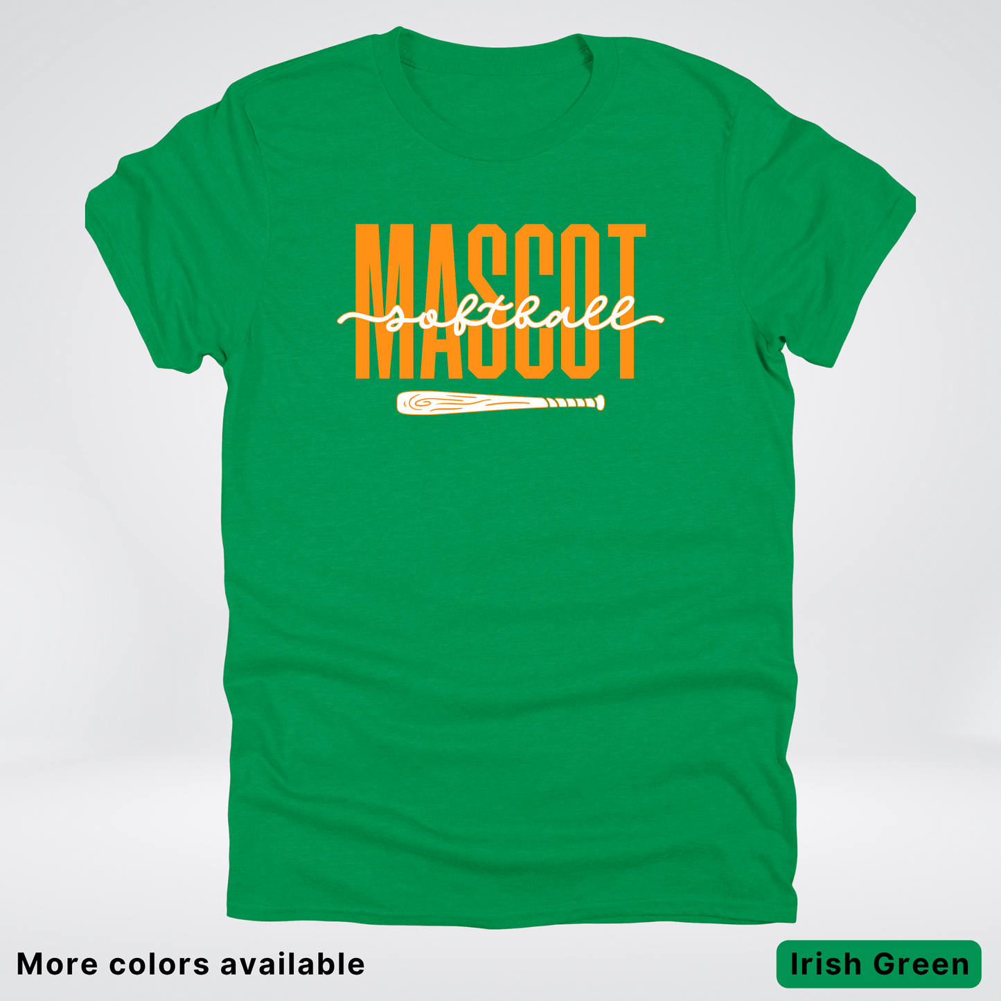 Custom Mascot – Orange - Softball Design 33 T-Shirt