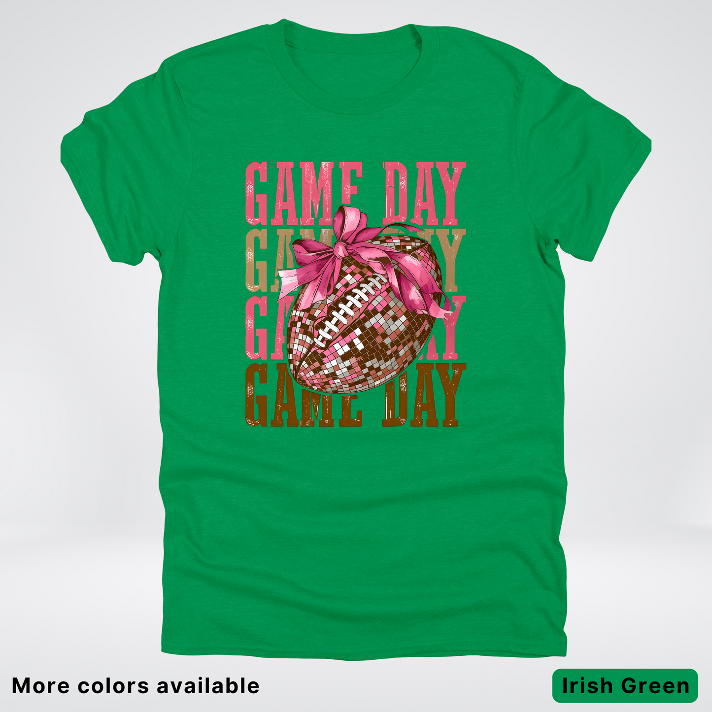 Game Day Pink Coquette Disco Football - T-Shirt