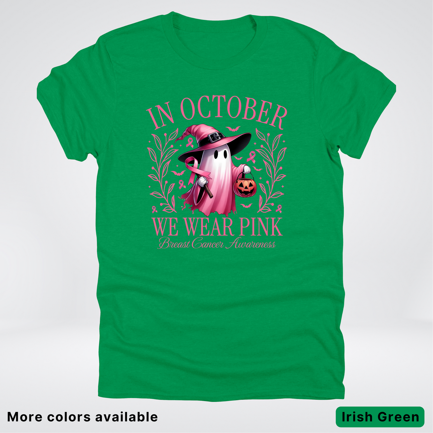 In October We Wear Pink Halloween Breast Cancer Awareness - T-Shirt